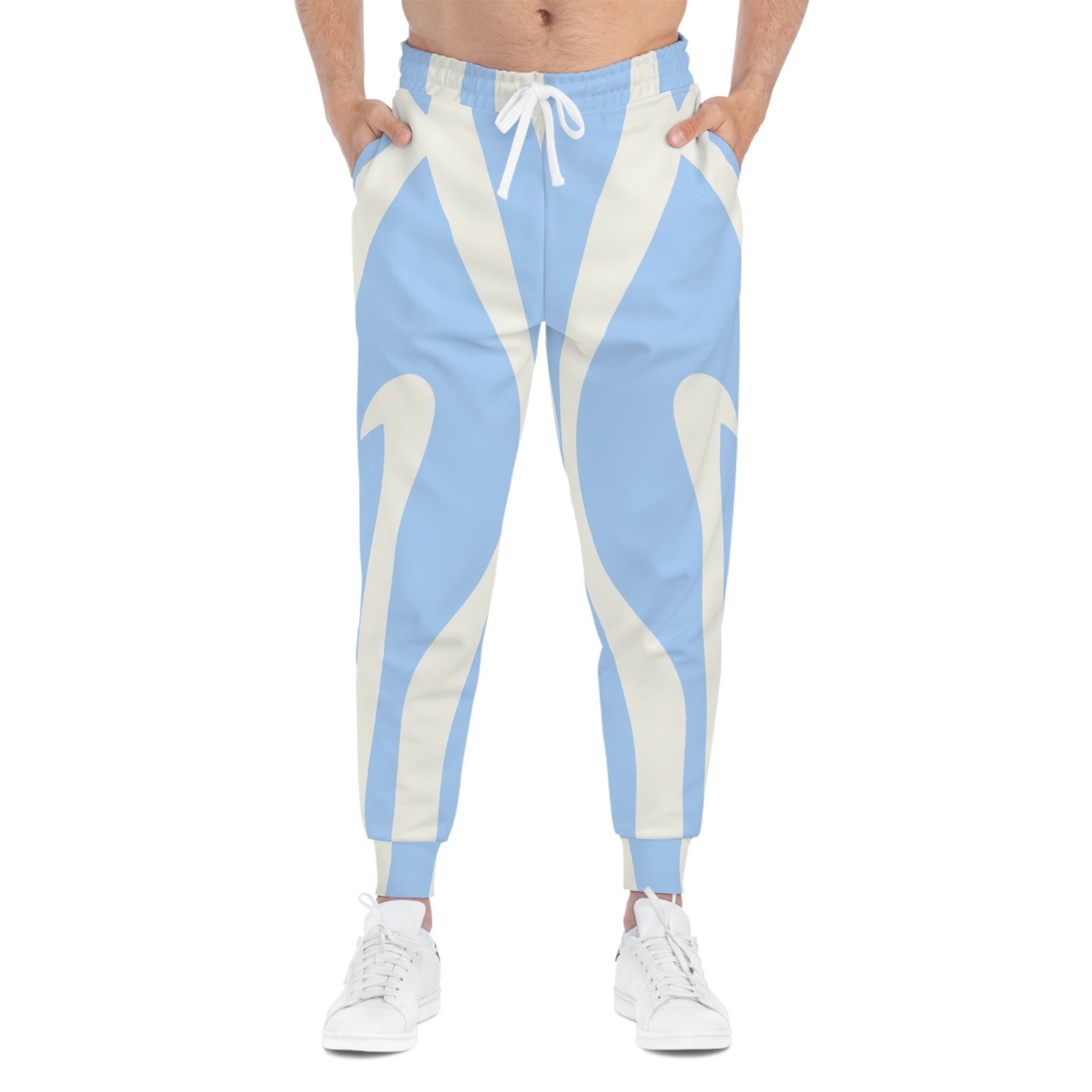 Printify Light Blue Patterned Unisex Joggers 2025