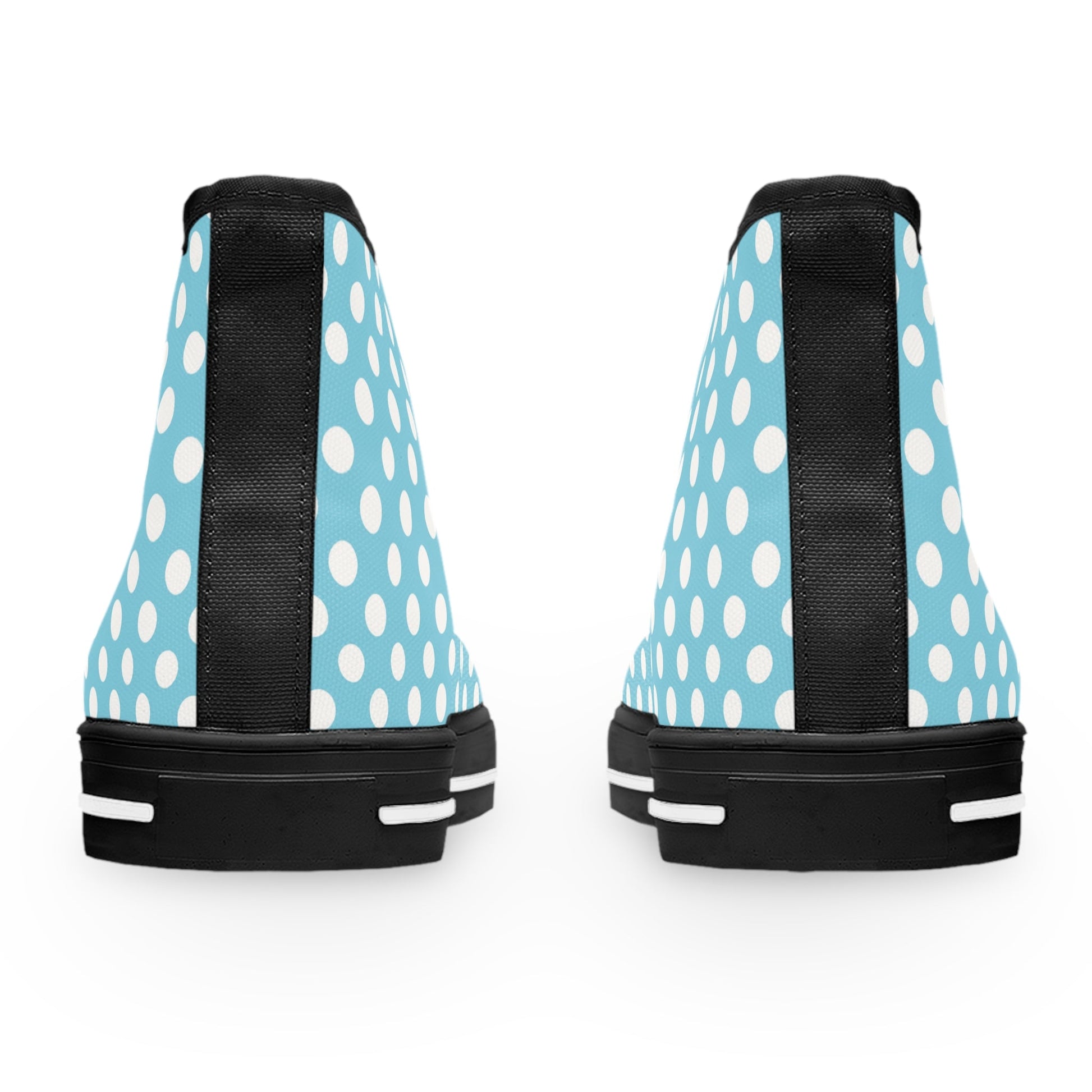 Light Blue Polka Dot High-Top Sneakers, Artsulli - Art is Long, Life is Short, Shoes, , , , , , , 