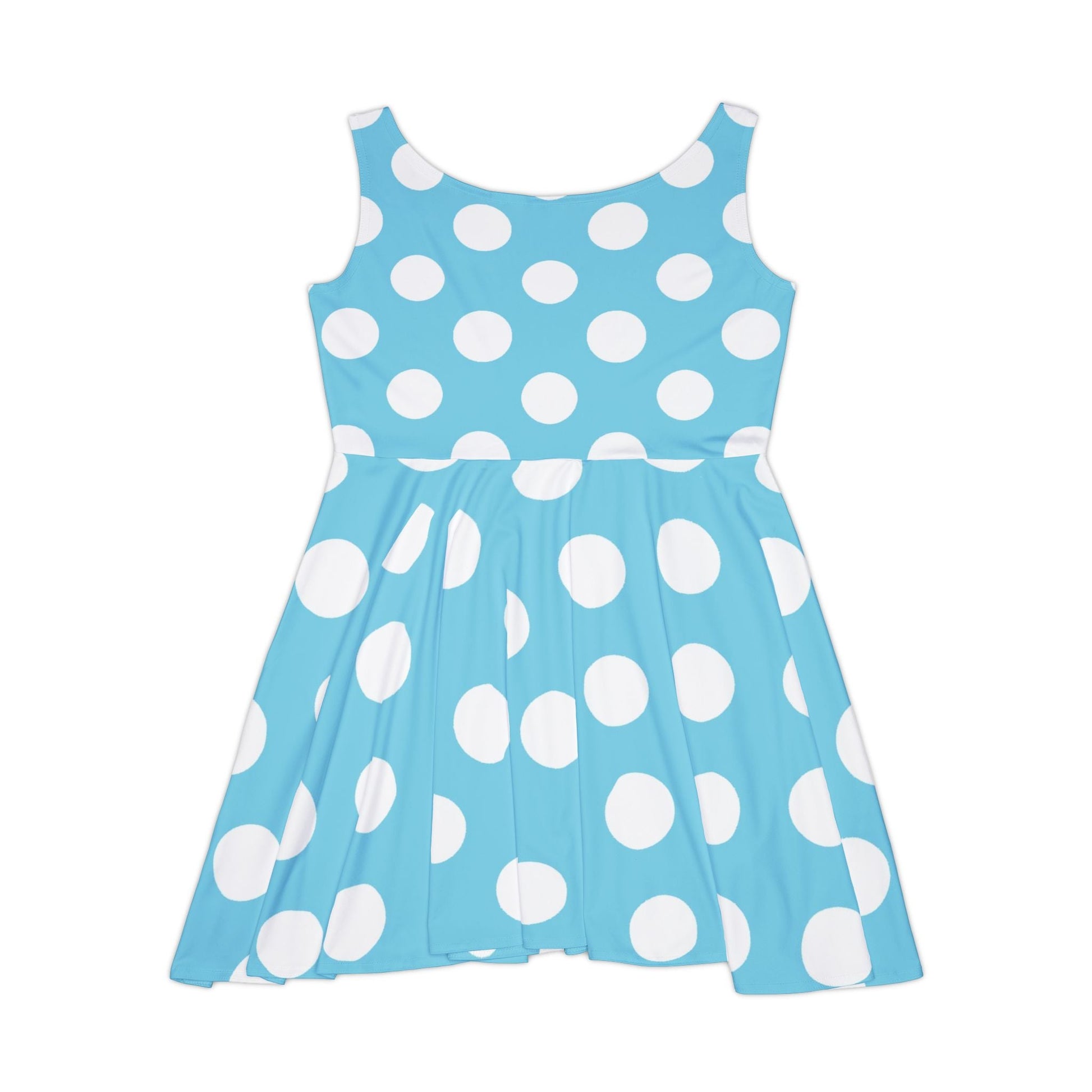 Printify Light Blue Polka Dot Skater Dress 2025