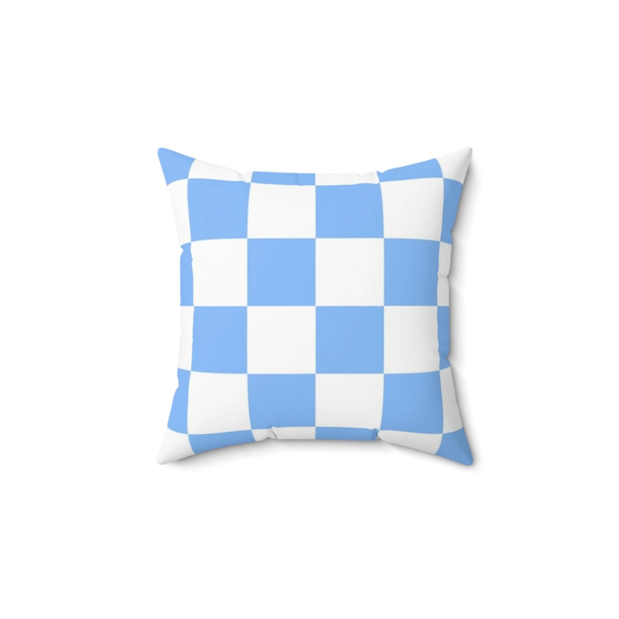Light Blue Spun Checkered Room Accents Pillow, Artsulli - Art is Long, Life is Short, Home Decor, Size, 14" × 14", , , , , 25470923159699255360