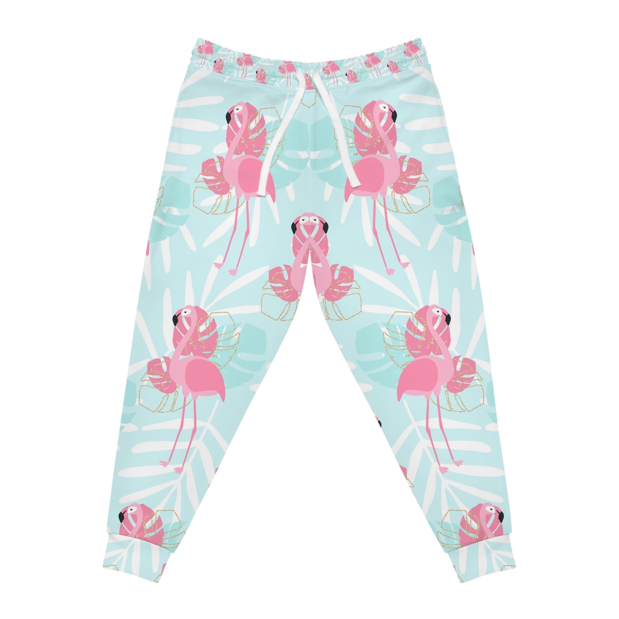 Printify Light Blue Tropical Flamingo Joggers 2025