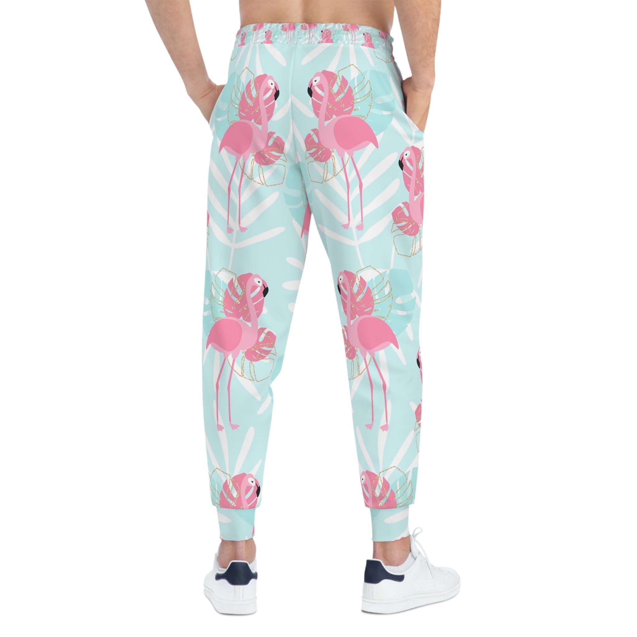 Printify Light Blue Tropical Flamingo Joggers 2025