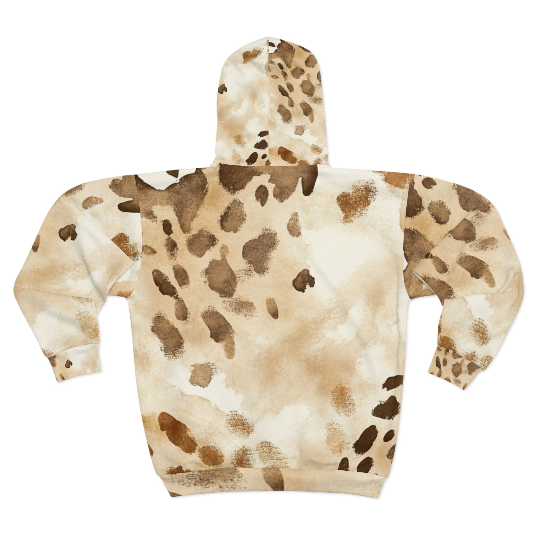 Light Brown Leopard Print Zip Hoodie, Artsulli - Art is Long, Life is Short, All Over Prints, , , , , , , 