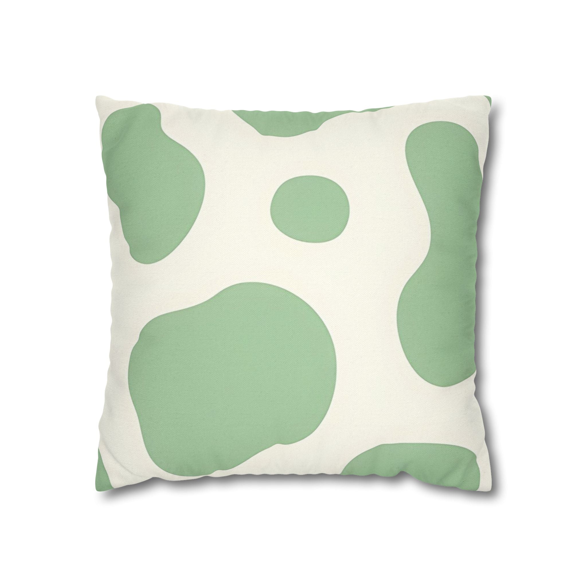Light Green Cow Print Throw Pillow, Artsulli - Art is Long, Life is Short, Home Decor, Size, 16" × 16", , , , , 43678777948669736723