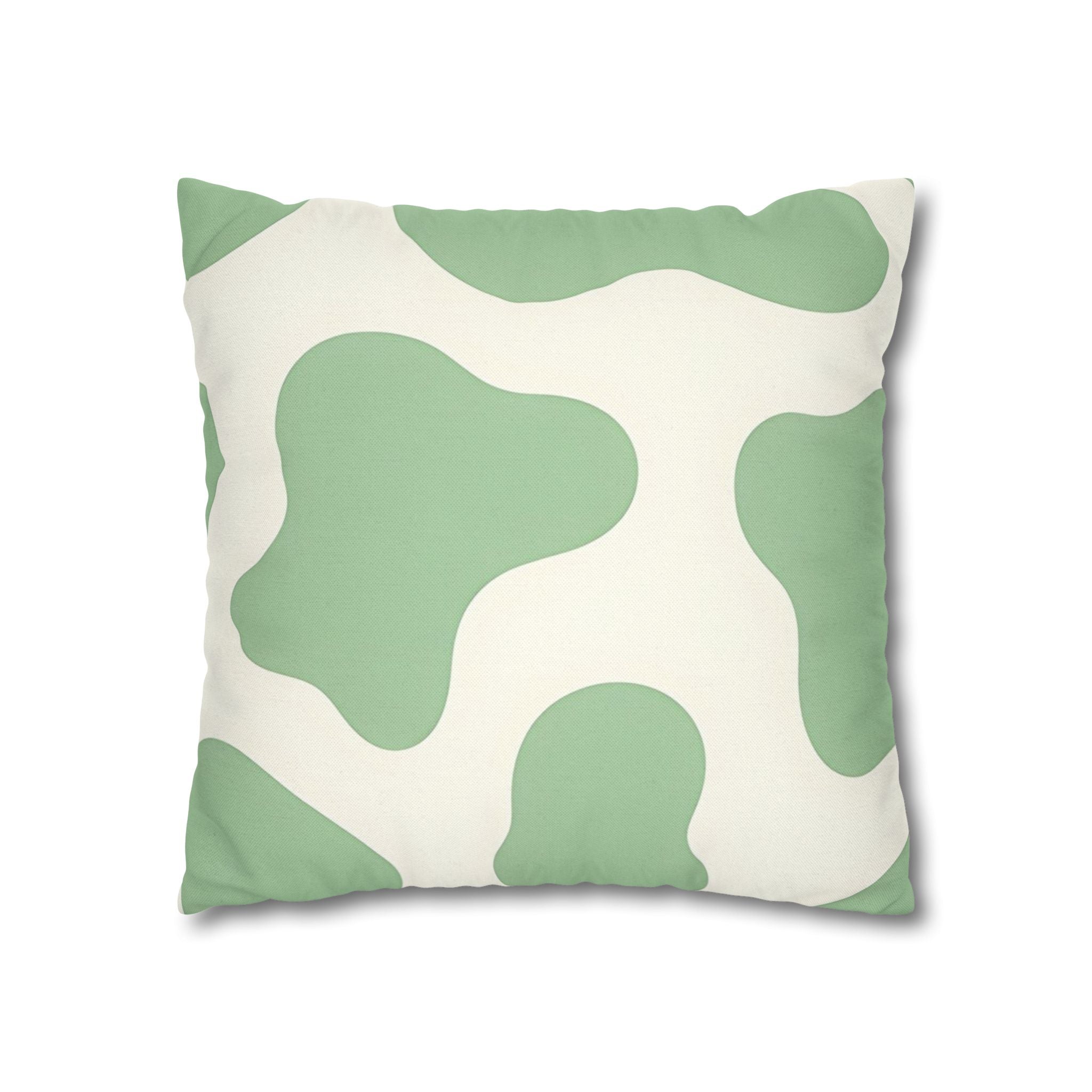 Light Green Cow Print Throw Pillow, Artsulli - Art is Long, Life is Short, Home Decor, , , , , , , 