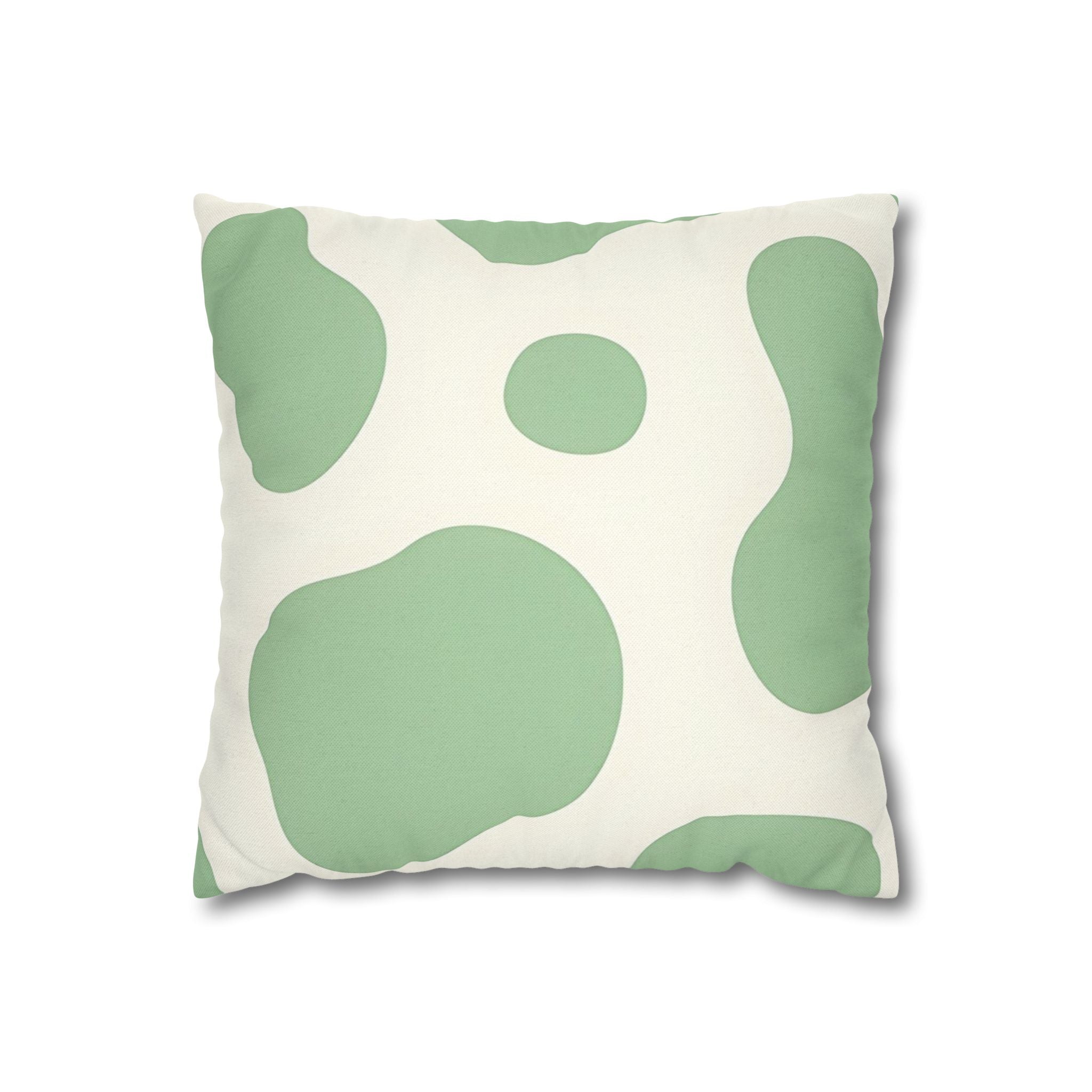 Printify Light Green Cow Print Throw Pillow 2025