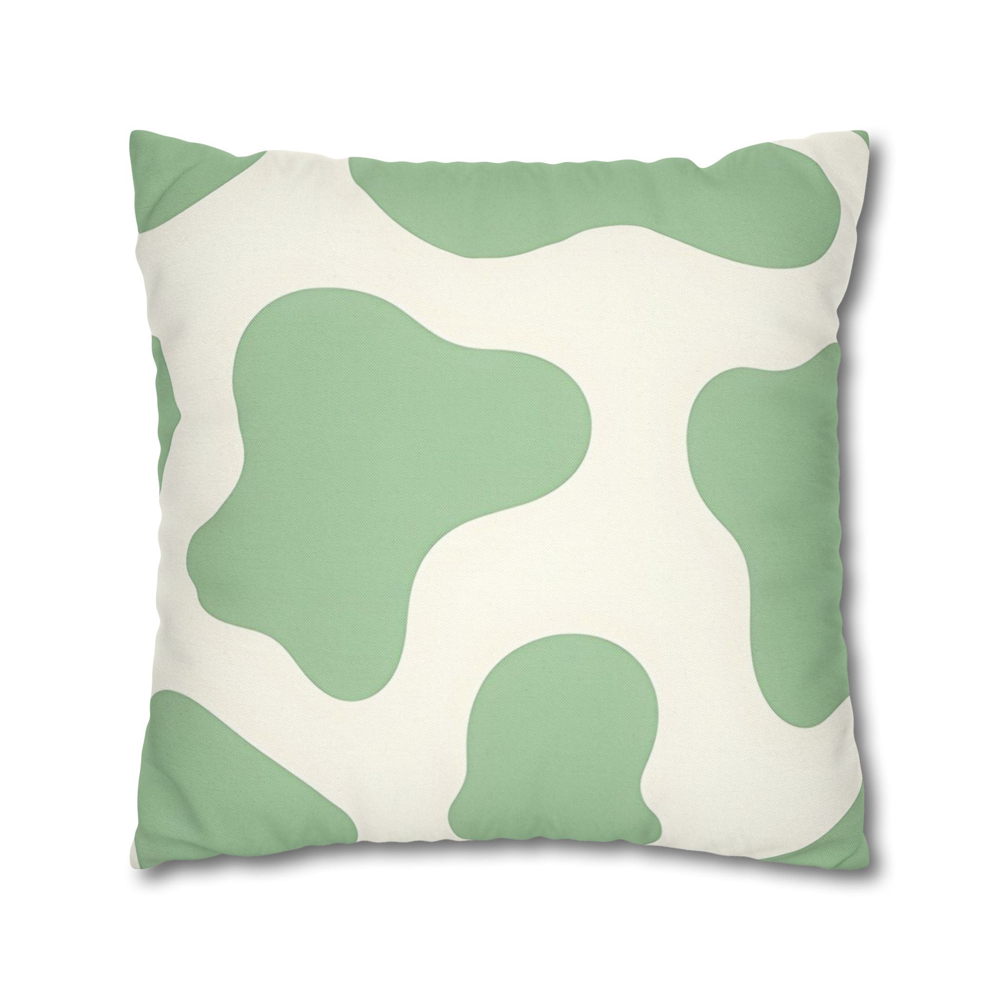 Light Green Cow Print Throw Pillow, Artsulli - Art is Long, Life is Short, Home Decor, , , , , , , 