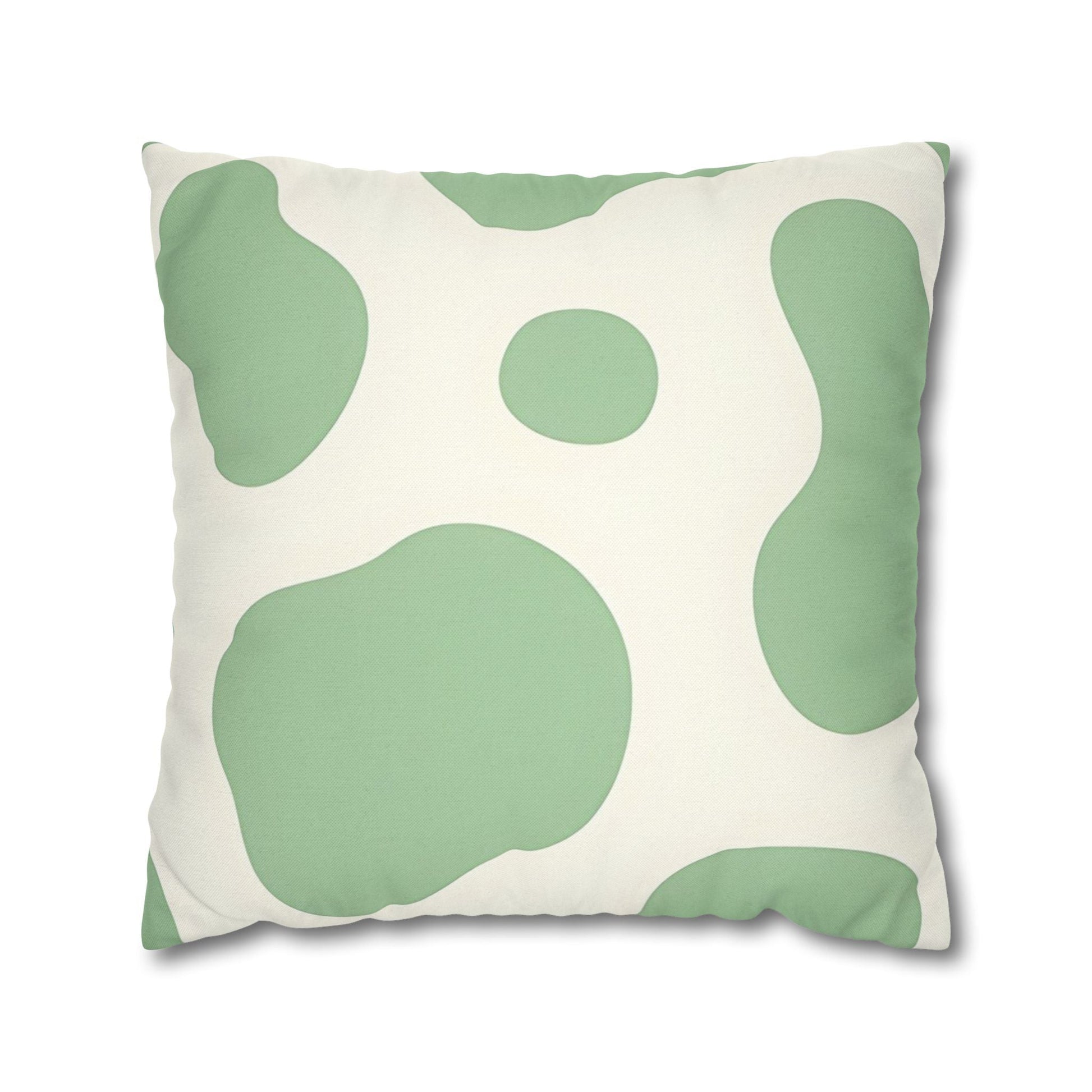 Light Green Cow Print Throw Pillow, Artsulli - Art is Long, Life is Short, Home Decor, Size, 20" × 20", , , , , 21930257250011061429