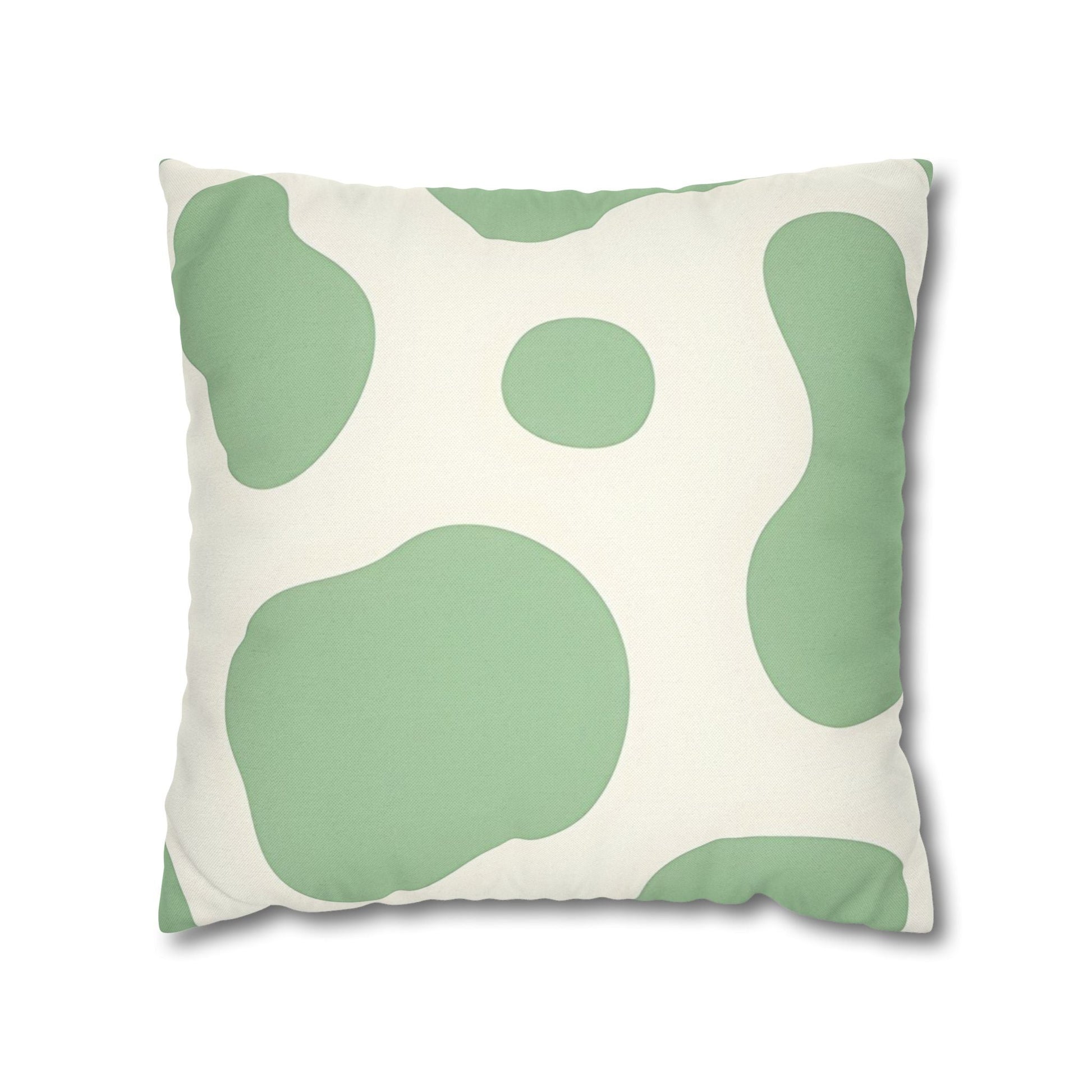 Light Green Cow Print Throw Pillow, Artsulli - Art is Long, Life is Short, Home Decor, Size, 18" × 18", , , , , 89487623760978721048