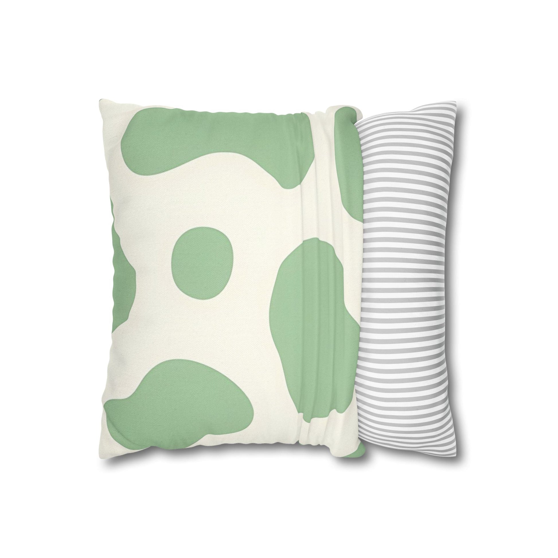Light Green Cow Print Throw Pillow, Artsulli - Art is Long, Life is Short, Home Decor, , , , , , , 