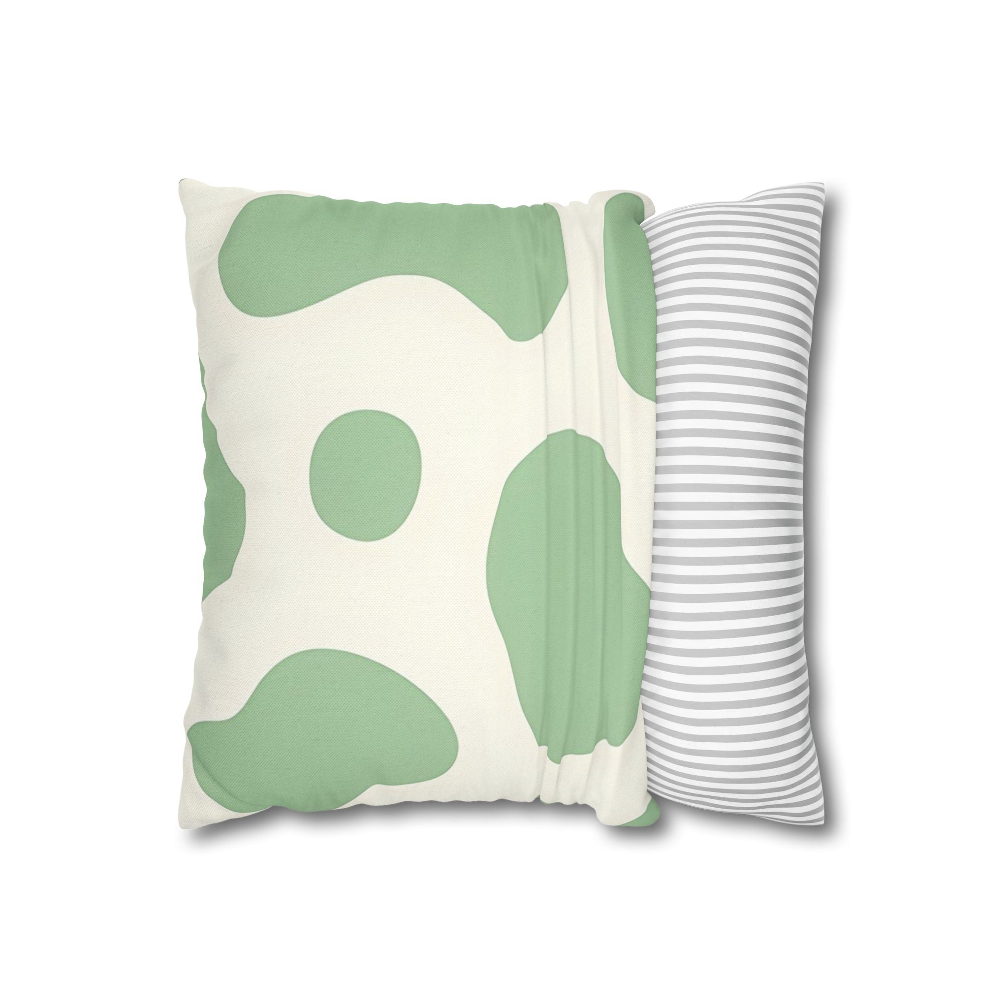 Light Green Cow Print Throw Pillow, Artsulli - Art is Long, Life is Short, Home Decor, , , , , , , 