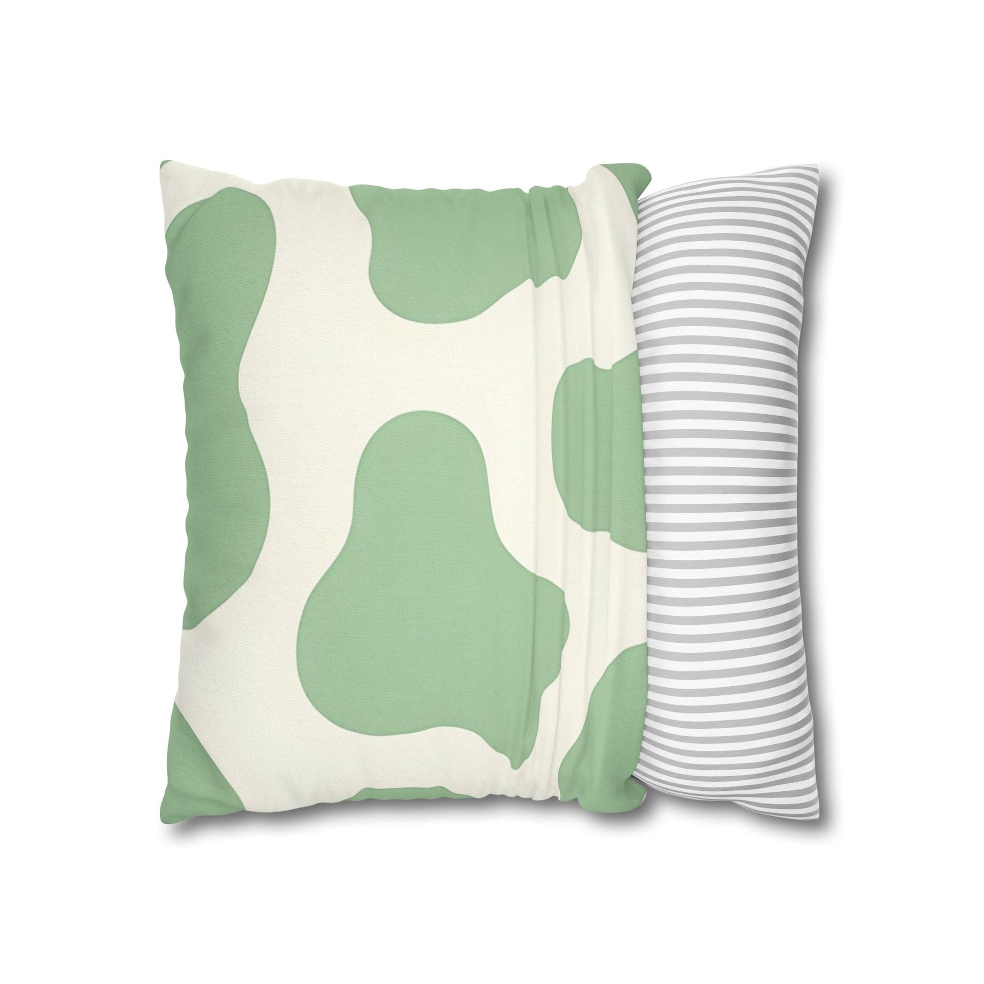 Light Green Cow Print Throw Pillow, Artsulli - Art is Long, Life is Short, Home Decor, , , , , , , 