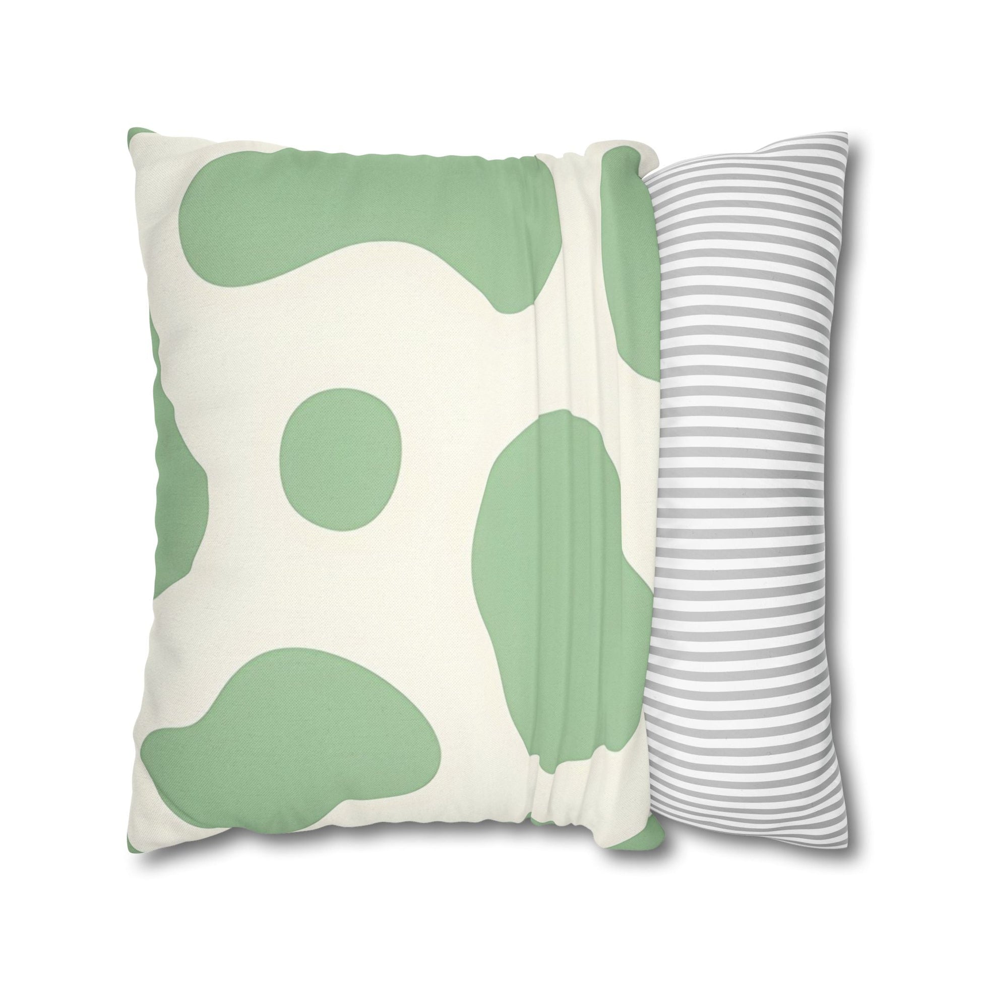 Light Green Cow Print Throw Pillow, Artsulli - Art is Long, Life is Short, Home Decor, , , , , , , 