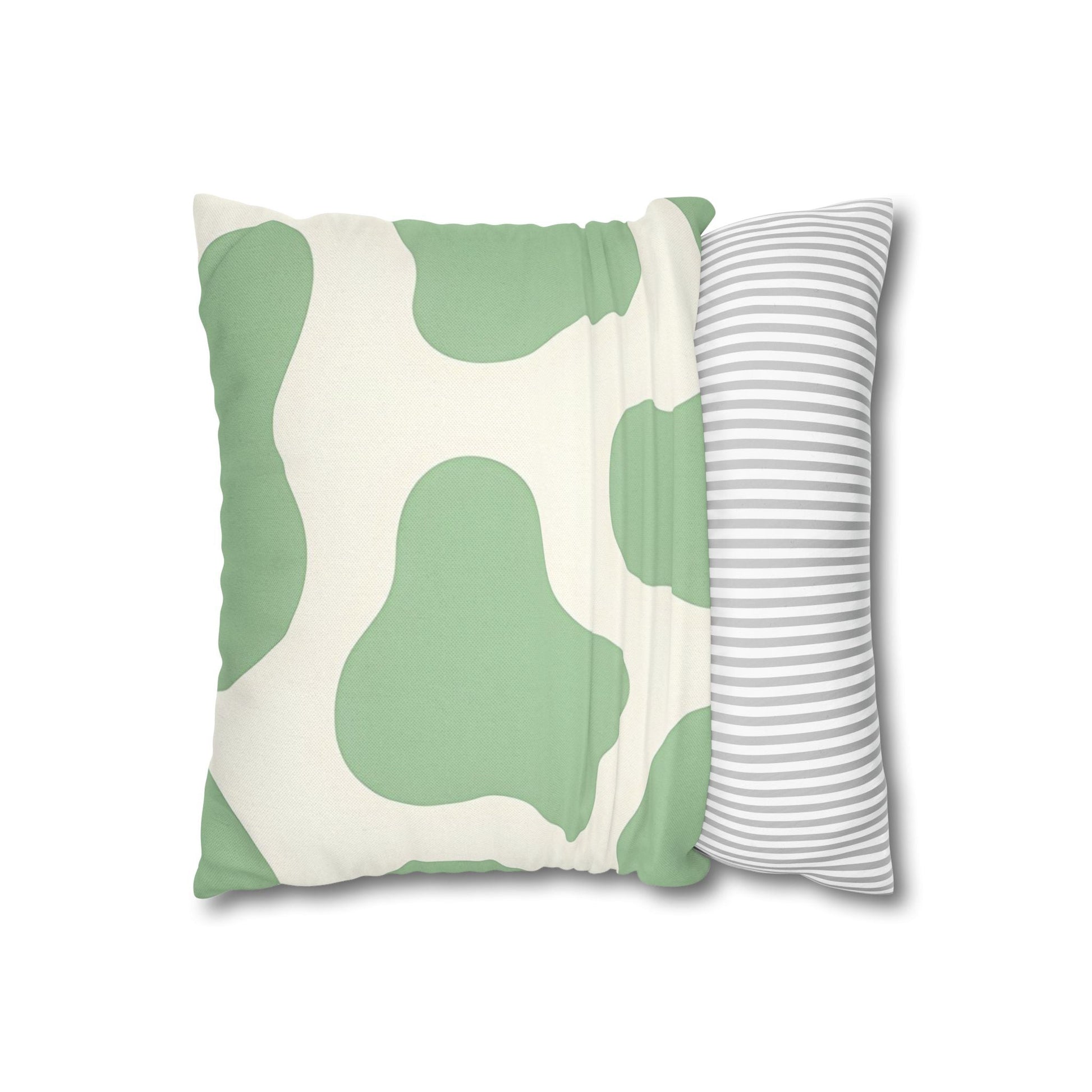 Light Green Cow Print Throw Pillow, Artsulli - Art is Long, Life is Short, Home Decor, , , , , , , 