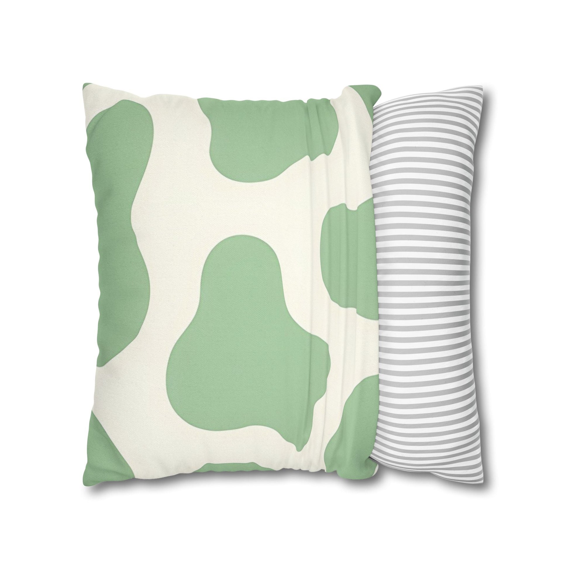 Light Green Cow Print Throw Pillow, Artsulli - Art is Long, Life is Short, Home Decor, , , , , , , 