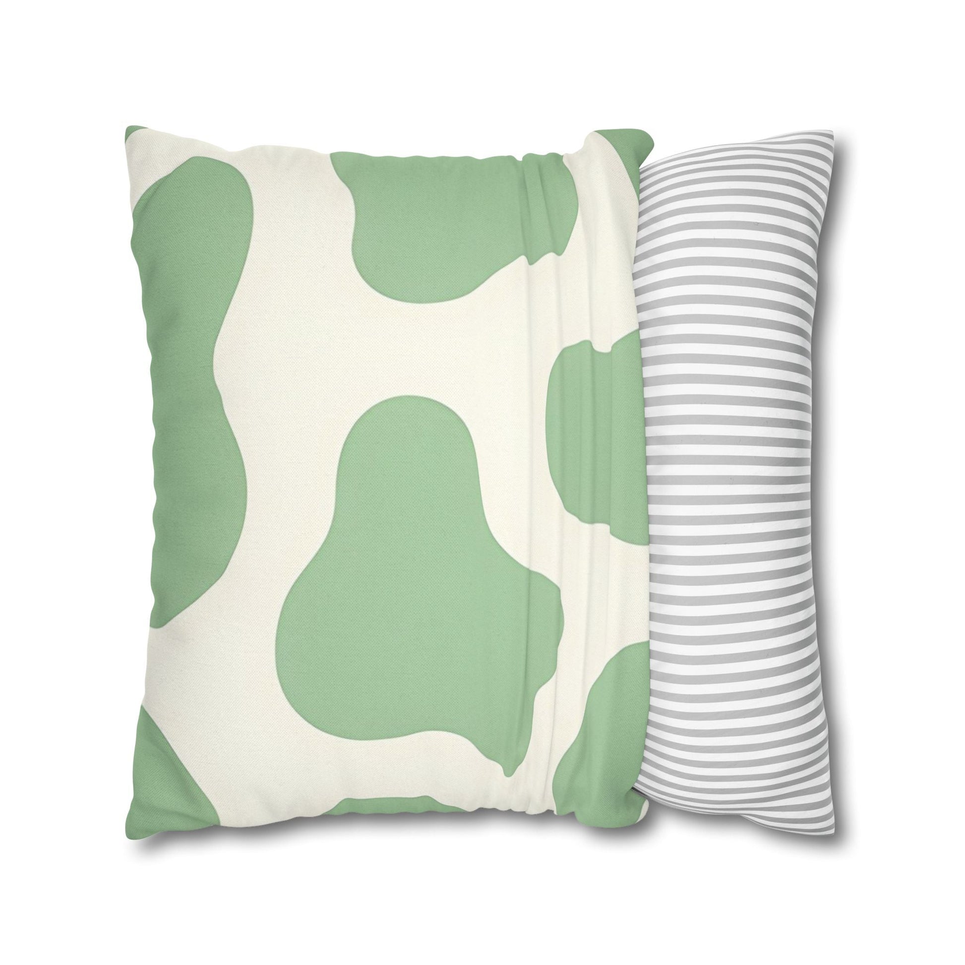 Light Green Cow Print Throw Pillow, Artsulli - Art is Long, Life is Short, Home Decor, , , , , , , 