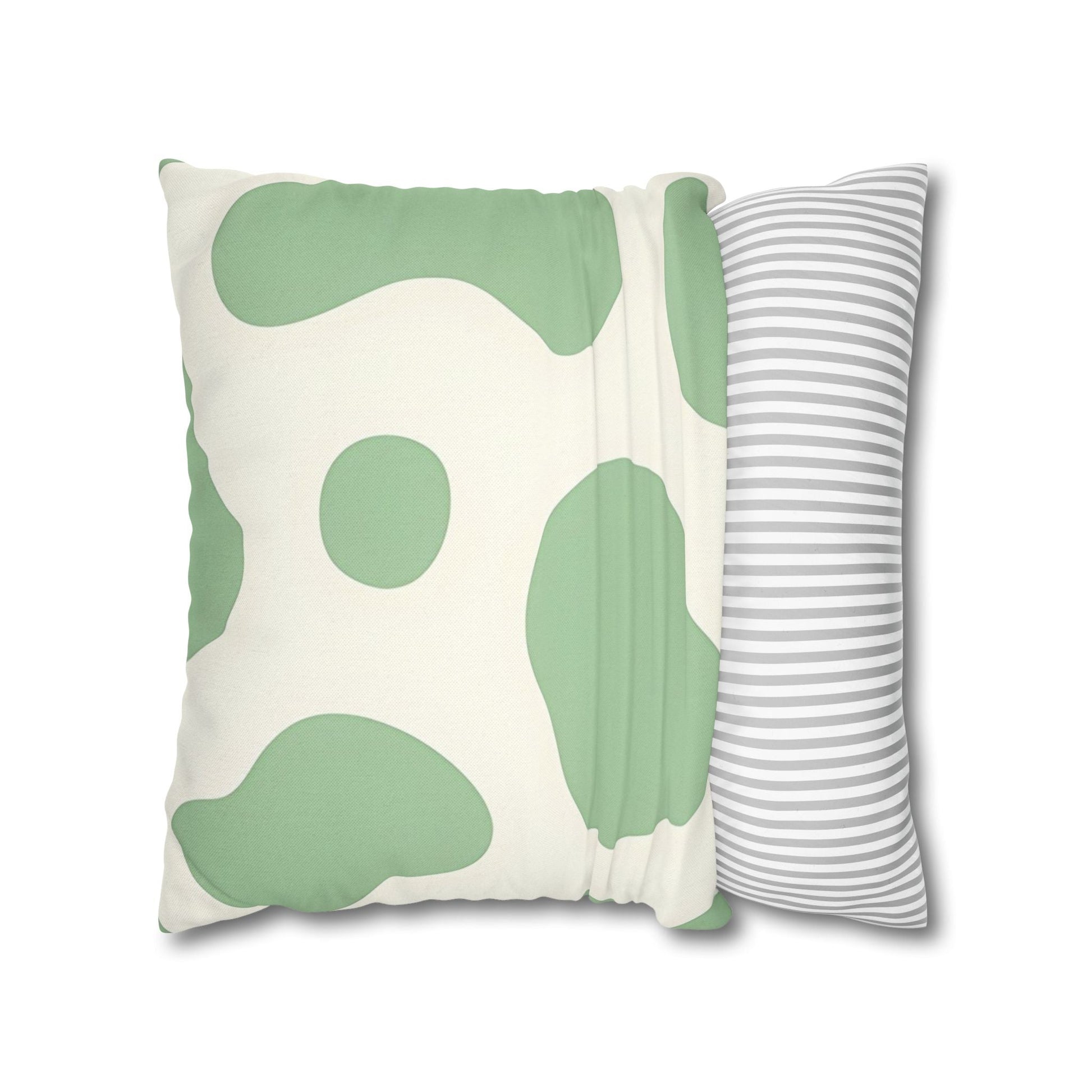 Light Green Cow Print Throw Pillow, Artsulli - Art is Long, Life is Short, Home Decor, , , , , , , 