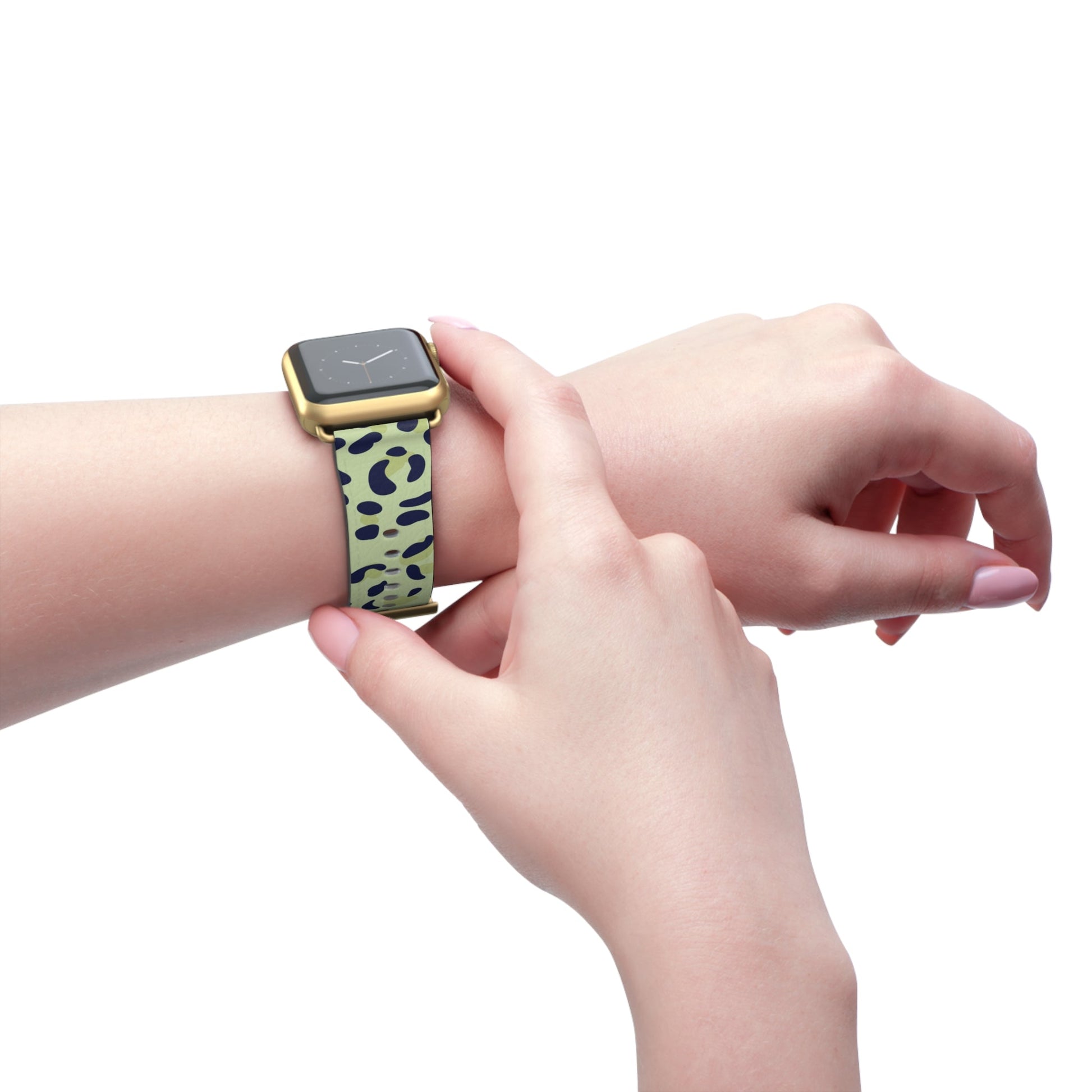 Light Green Leopard Print Apple Watch Band, Artsulli - Art is Long, Life is Short, Accessories, , , , , , , 