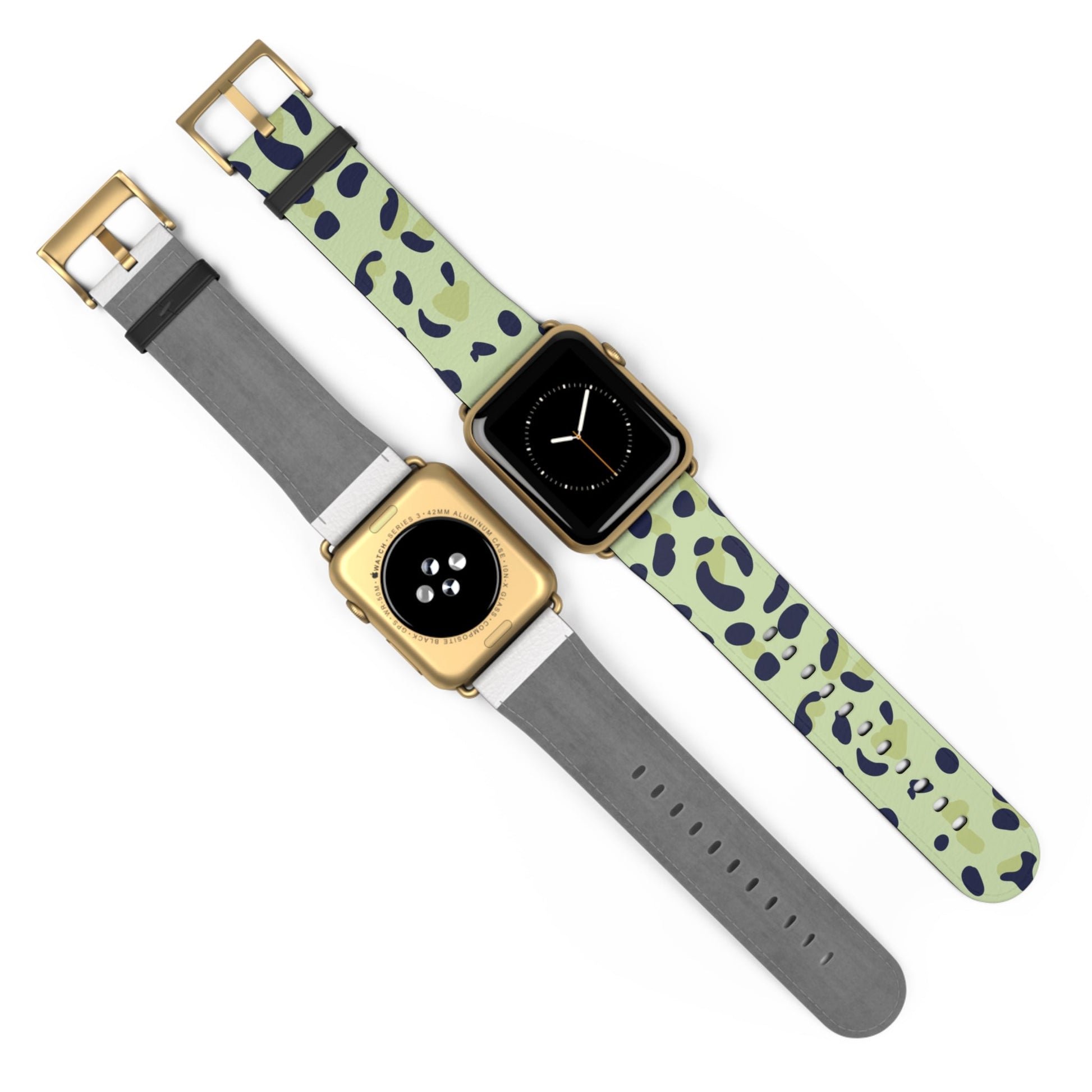 Light Green Leopard Print Apple Watch Band, Artsulli - Art is Long, Life is Short, Accessories, , , , , , , 