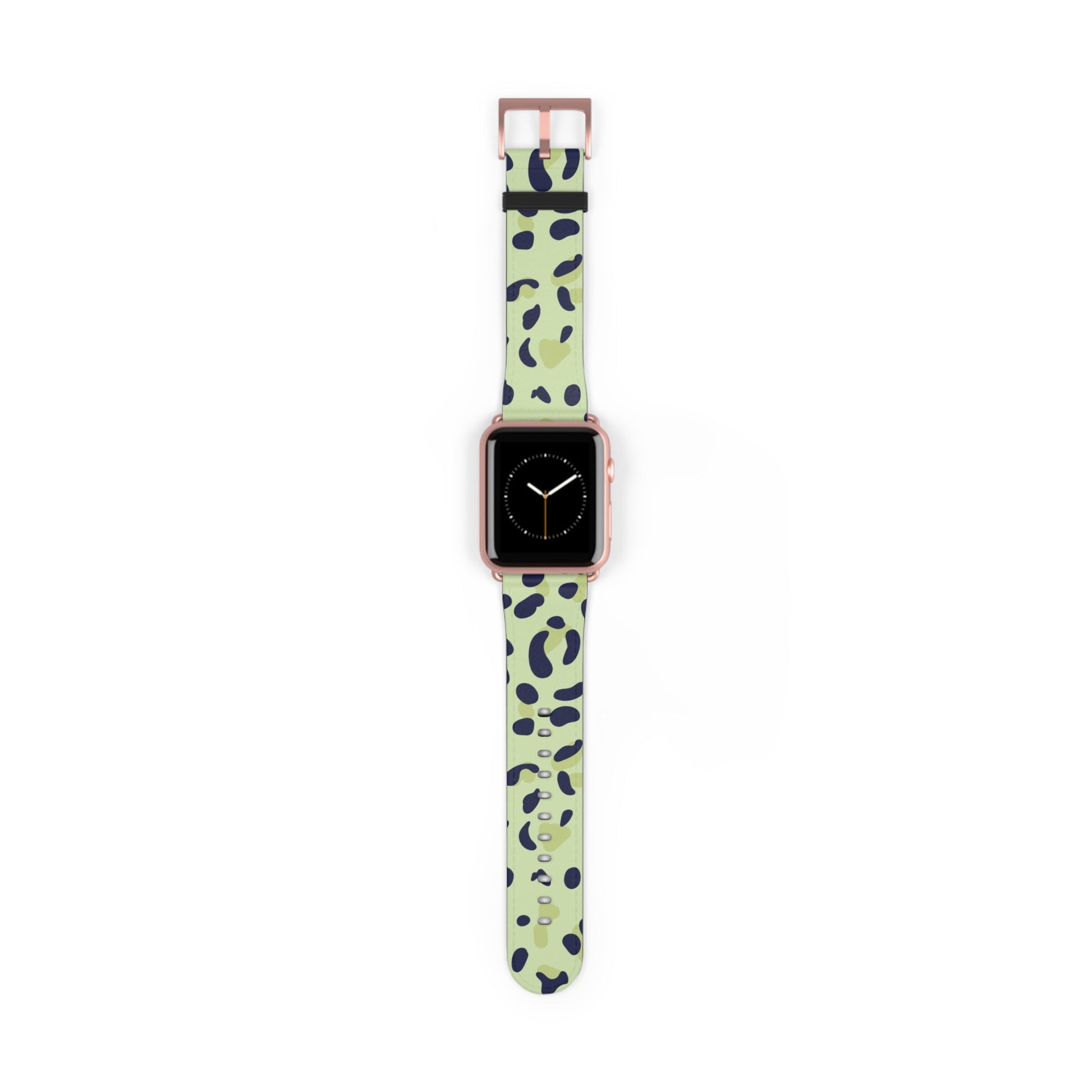 Light Green Leopard Print Apple Watch Band, Artsulli - Art is Long, Life is Short, Accessories, Size, 42 - 45 mm, Color, Rose Gold Matte, , , 21470452540756687466