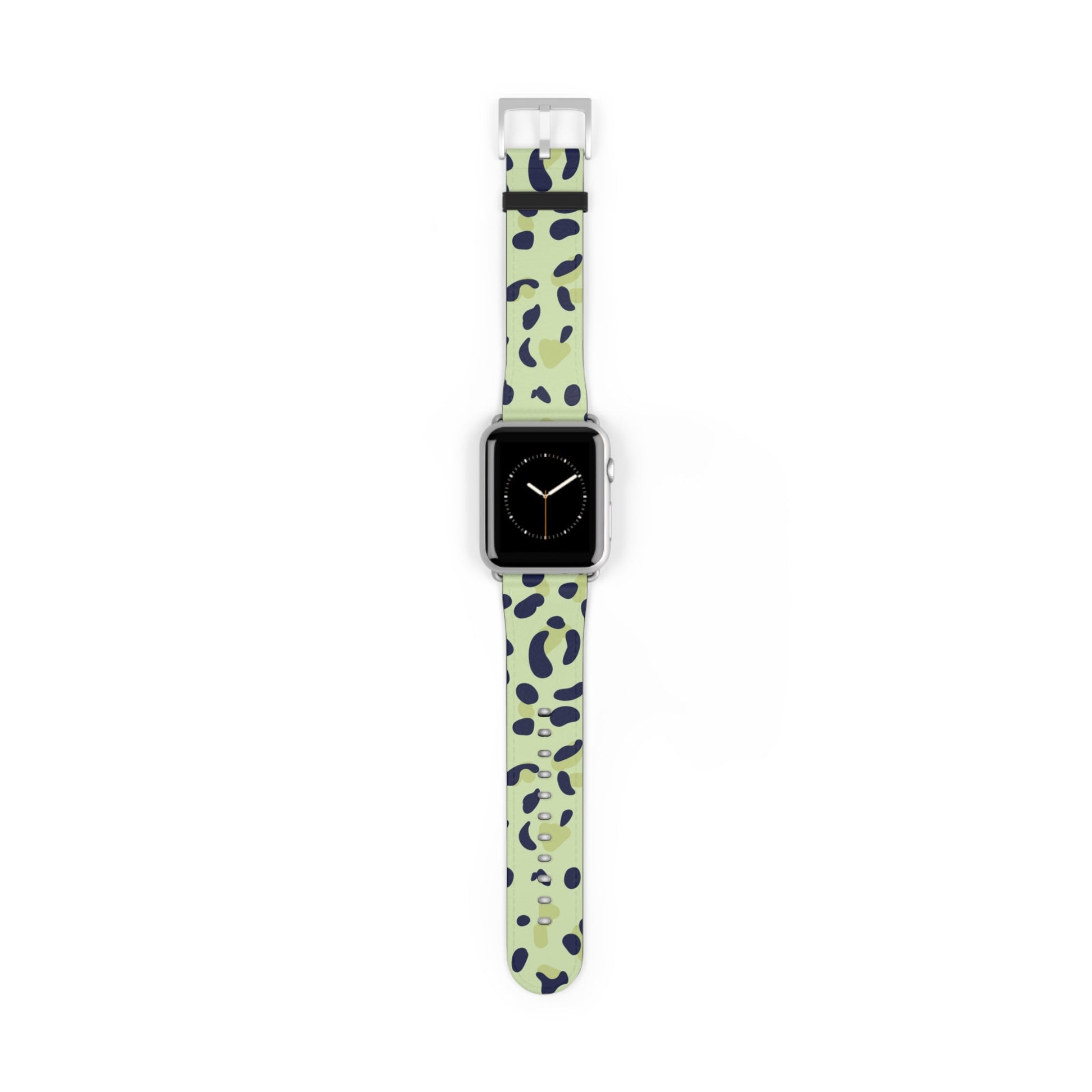 Light Green Leopard Print Apple Watch Band, Artsulli - Art is Long, Life is Short, Accessories, Size, 42 - 45 mm, Color, Silver Matte, , , 33503597726131561022