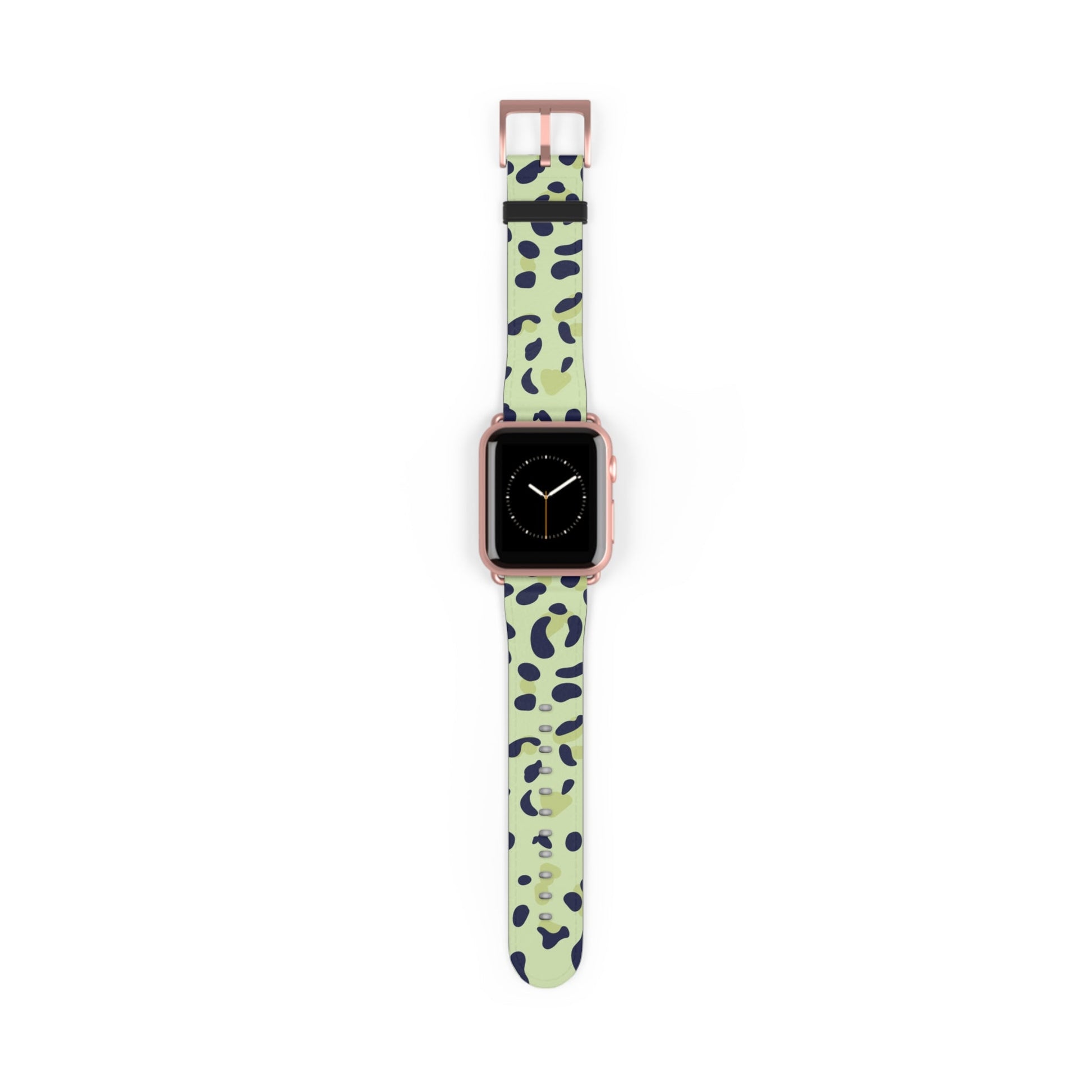 Light Green Leopard Print Apple Watch Band, Artsulli - Art is Long, Life is Short, Accessories, Size, 38 - 41 mm, Color, Rose Gold Matte, , , 21094113133984818260