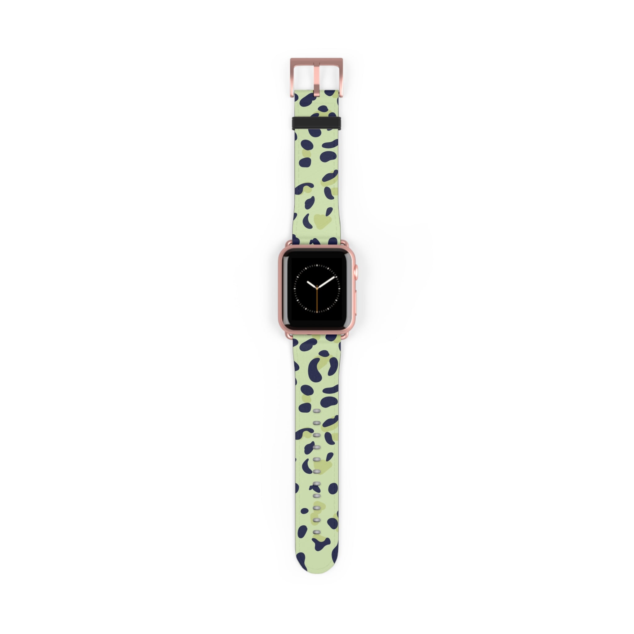 Light Green Leopard Print Apple Watch Band, Artsulli - Art is Long, Life is Short, Accessories, Size, 38 - 41 mm, Color, Rose Gold Matte, , , 21094113133984818260