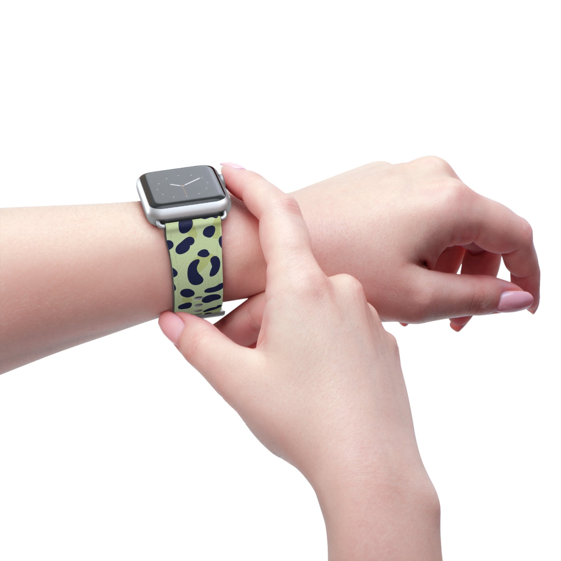 Light Green Leopard Print Apple Watch Band, Artsulli - Art is Long, Life is Short, Accessories, , , , , , , 