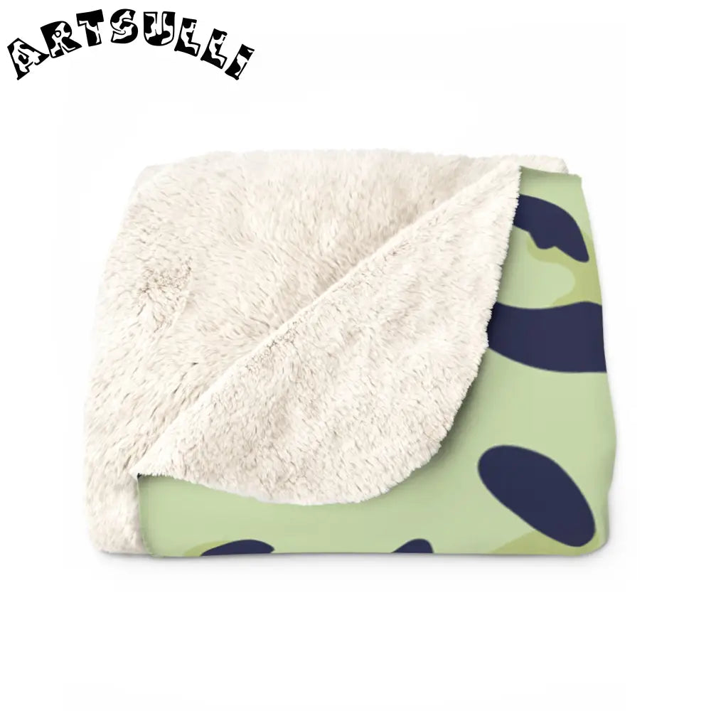 Light Green Leopard Print Sherpa Fleece Blanket, Artsulli - Art is Long, Life is Short, Home Decor, , , , , , , 
