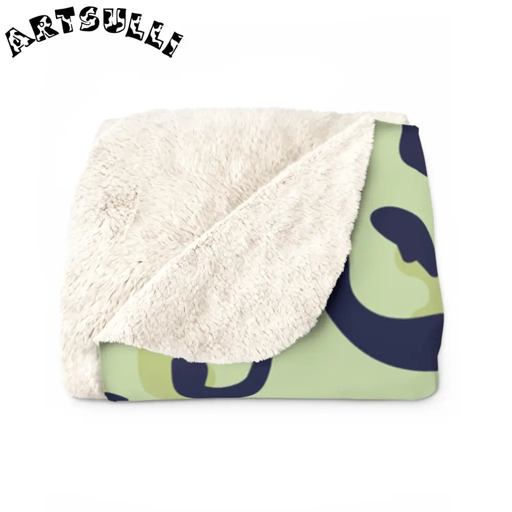 Light Green Leopard Print Sherpa Fleece Blanket, Artsulli - Art is Long, Life is Short, Home Decor, , , , , , , 