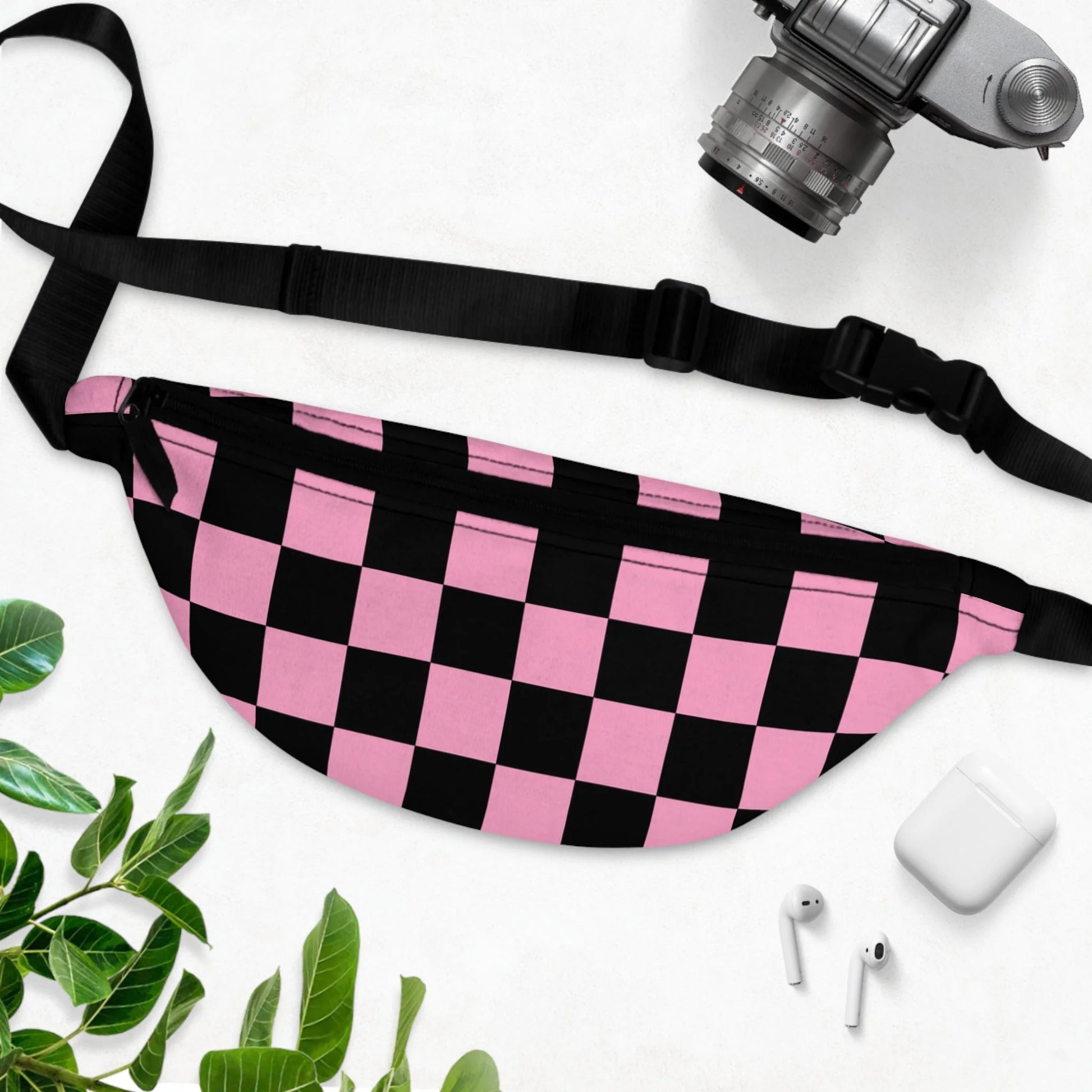 Lightweight Pink Fanny Pack with Adjustable Strap, Artsulli - Art is Long, Life is Short, Bags, , , , , , , 