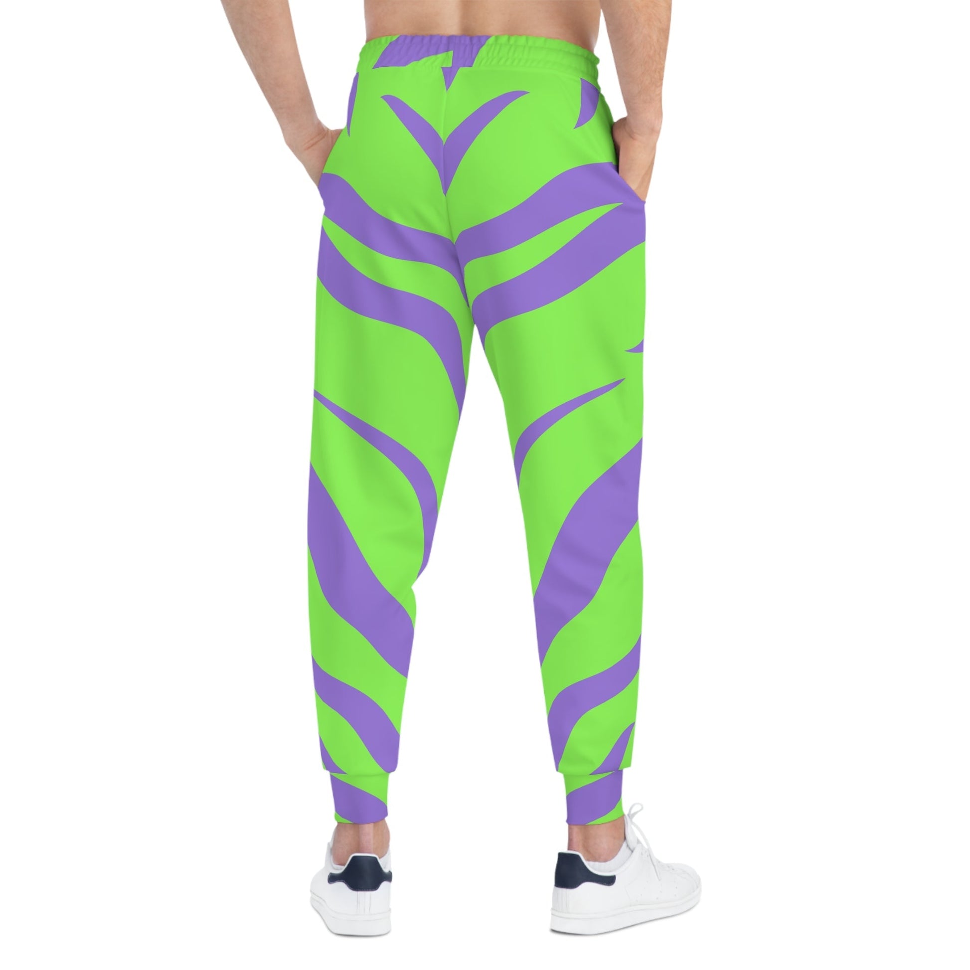 Lime Green and Purple Zebra Joggers, Artsulli - Art is Long, Life is Short, All Over Prints, , , , , , , 