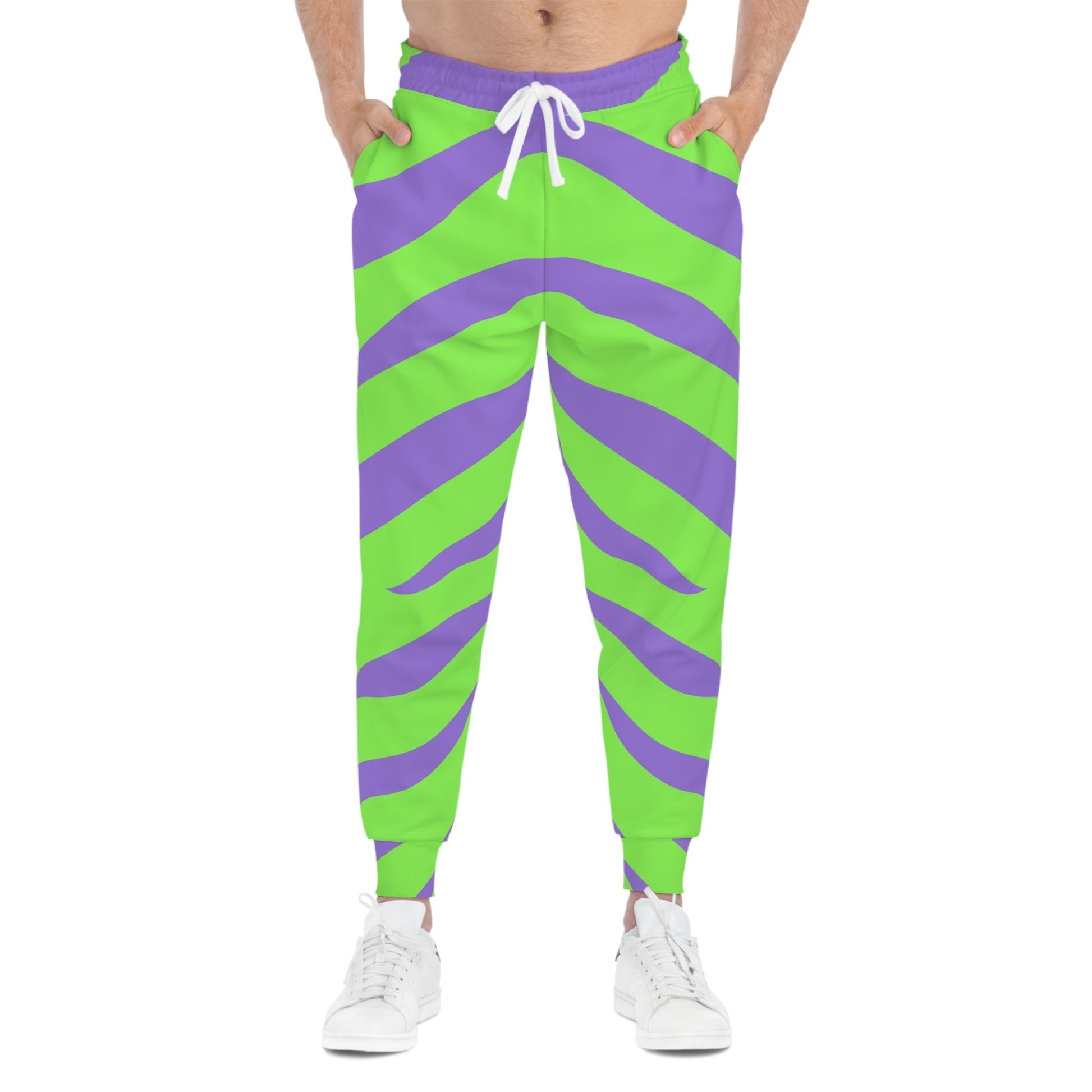 Lime Green and Purple Zebra Joggers, Artsulli - Art is Long, Life is Short, All Over Prints, , , , , , , 