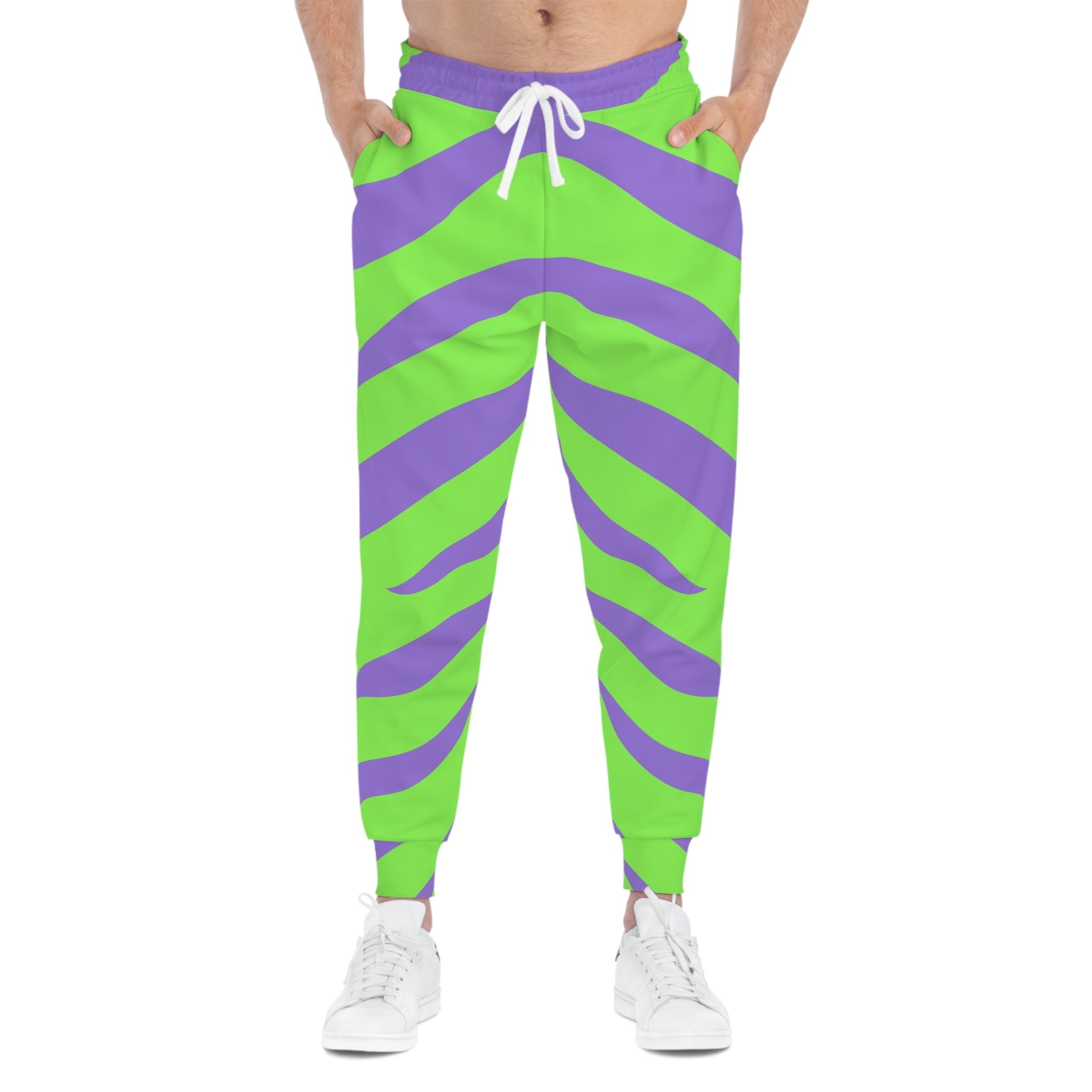 Lime Green and Purple Zebra Joggers, Artsulli - Art is Long, Life is Short, All Over Prints, , , , , , , 