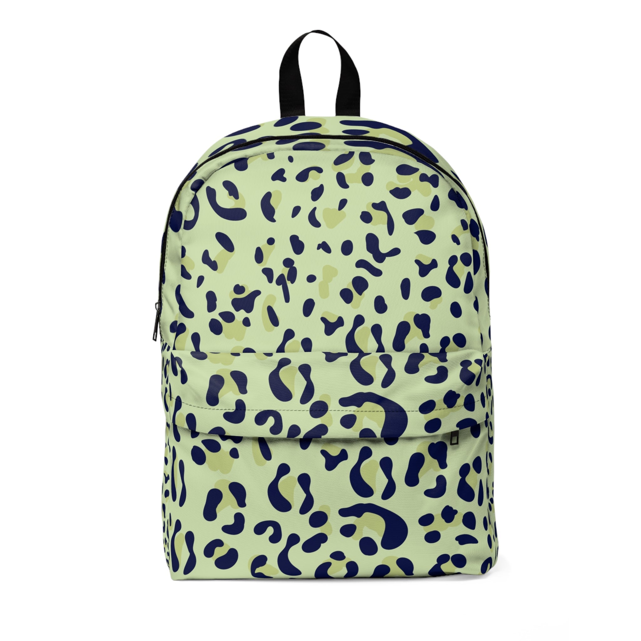 Lime Green Leopard Print Backpack, Artsulli - Art is Long, Life is Short, Bags, Size, One size, , , , , 34868870844072490003