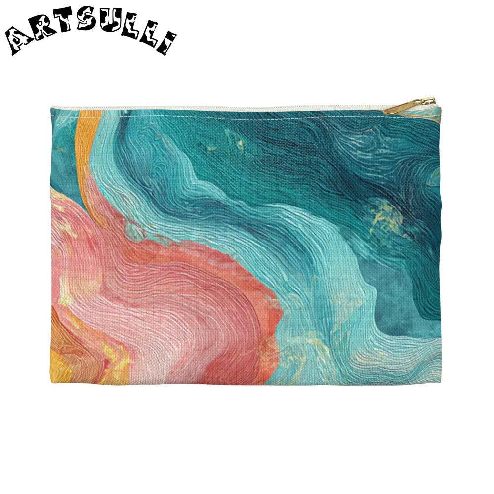 Liquid Marble Spill Cosmetic Travel Bag, Artsulli - Art is Long, Life is Short, Bags, Size, Small, Color, White zipper, , , 11159699106841743787