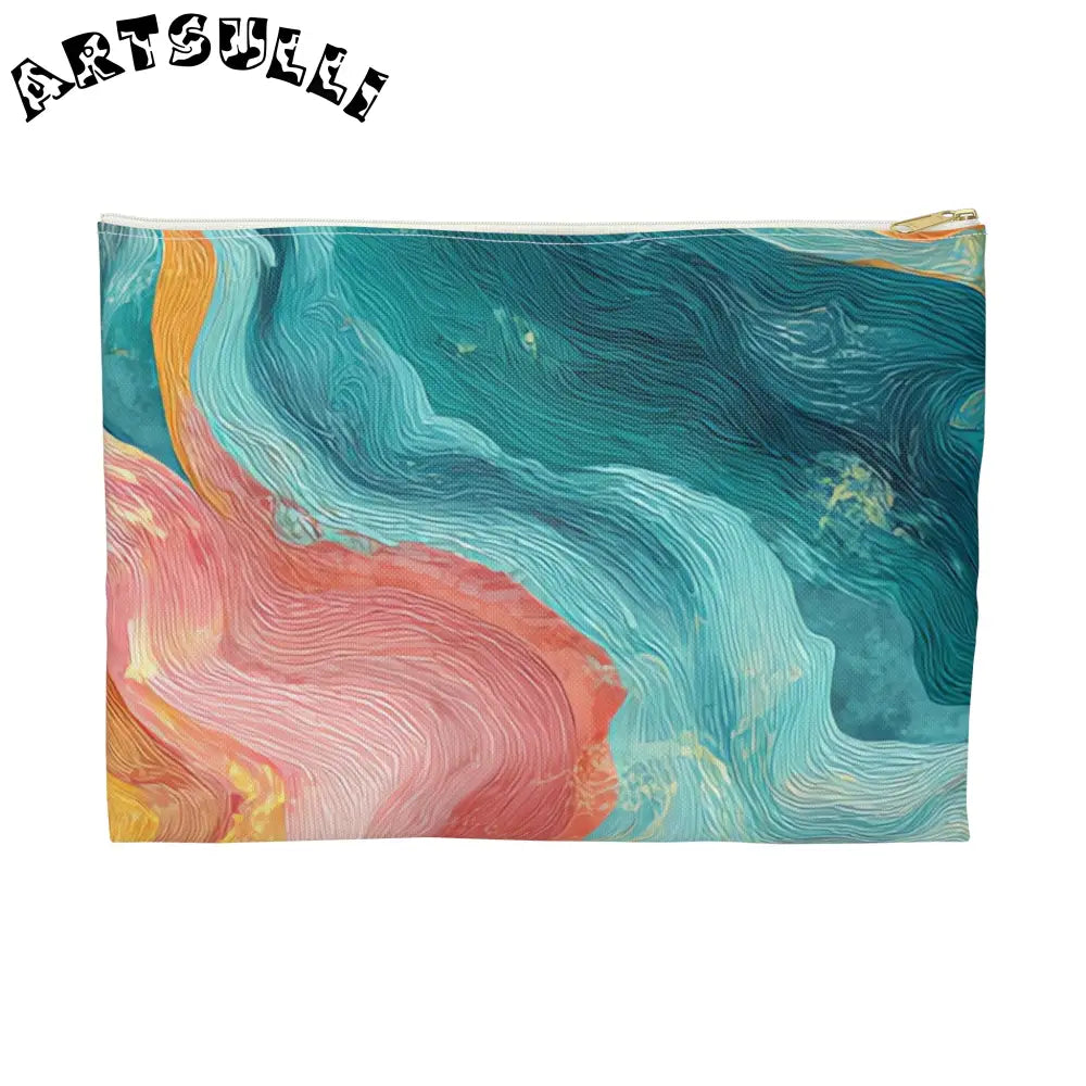 Liquid Marble Spill Cosmetic Travel Bag, Artsulli - Art is Long, Life is Short, Bags, Size, Large, Color, White zipper, , , 34195013596018018279