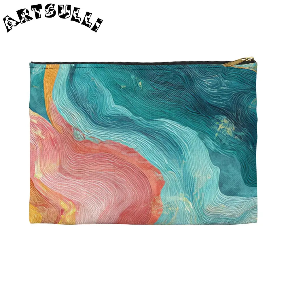 Liquid Marble Spill Cosmetic Travel Bag, Artsulli - Art is Long, Life is Short, Bags, Size, Small, Color, Black zipper, , , 18495101501247255816