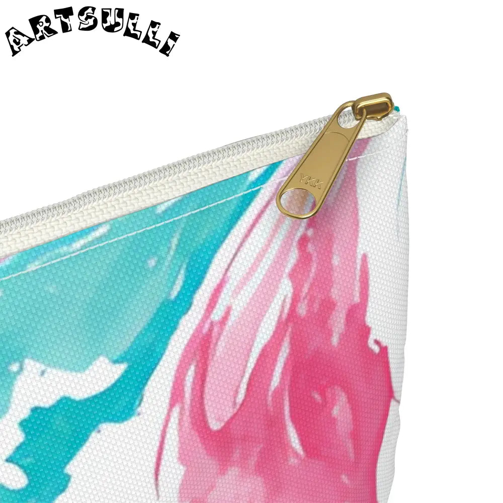 Liquid Pastel Spill Polyester Flat Pouch, Artsulli - Art is Long, Life is Short, Bags, , , , , , , 