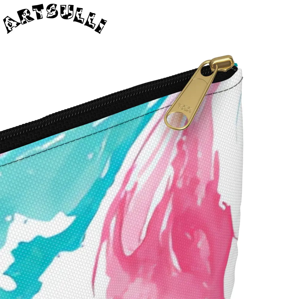 Liquid Pastel Spill Polyester Flat Pouch, Artsulli - Art is Long, Life is Short, Bags, , , , , , , 