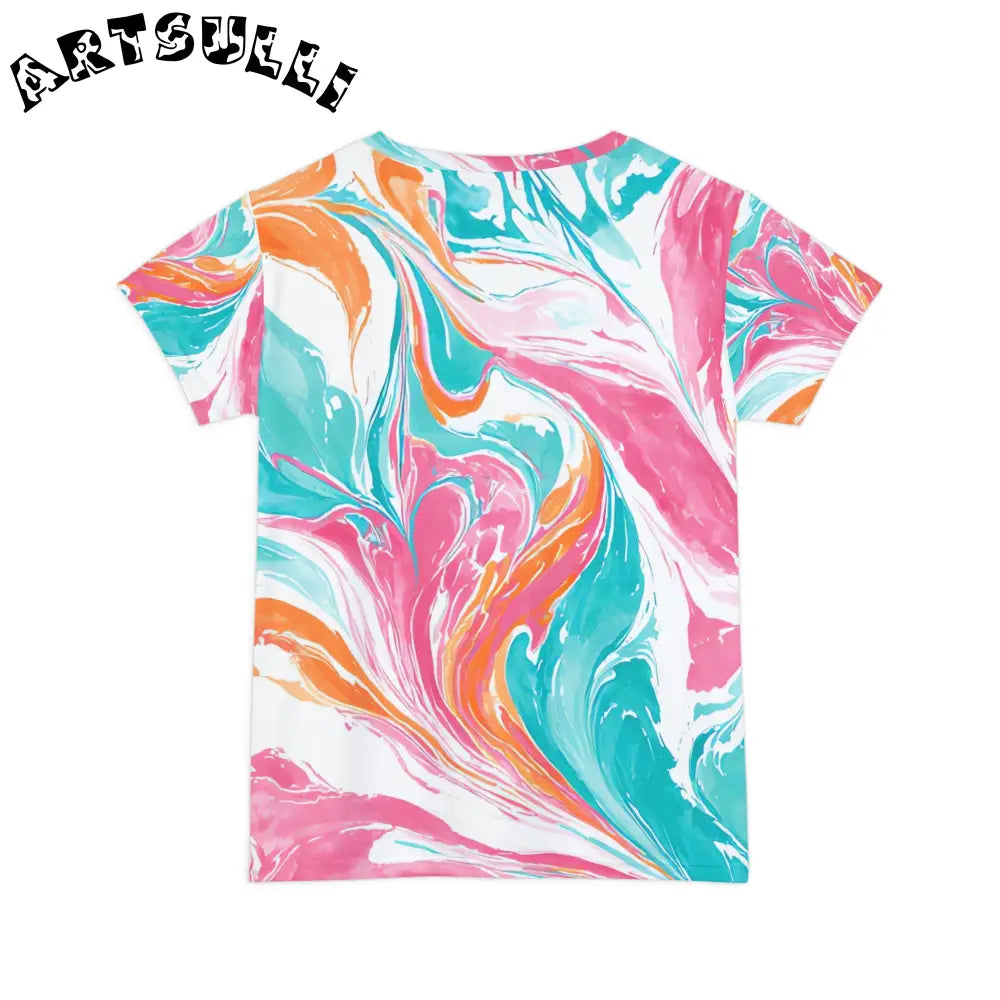 Liquid Pastel Spill Printed All Over Tee, Artsulli - Art is Long, Life is Short, All Over Prints, , , , , , , 