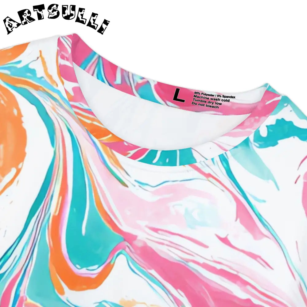 Liquid Pastel Spill Printed All Over Tee, Artsulli - Art is Long, Life is Short, All Over Prints, , , , , , , 