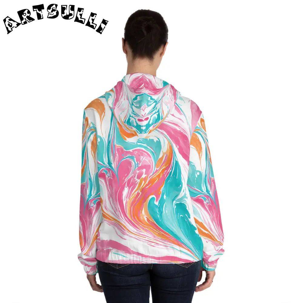 JAKKOUTTHEBXX Liquid Pastel Spill Womens Zip Hoodie 2025