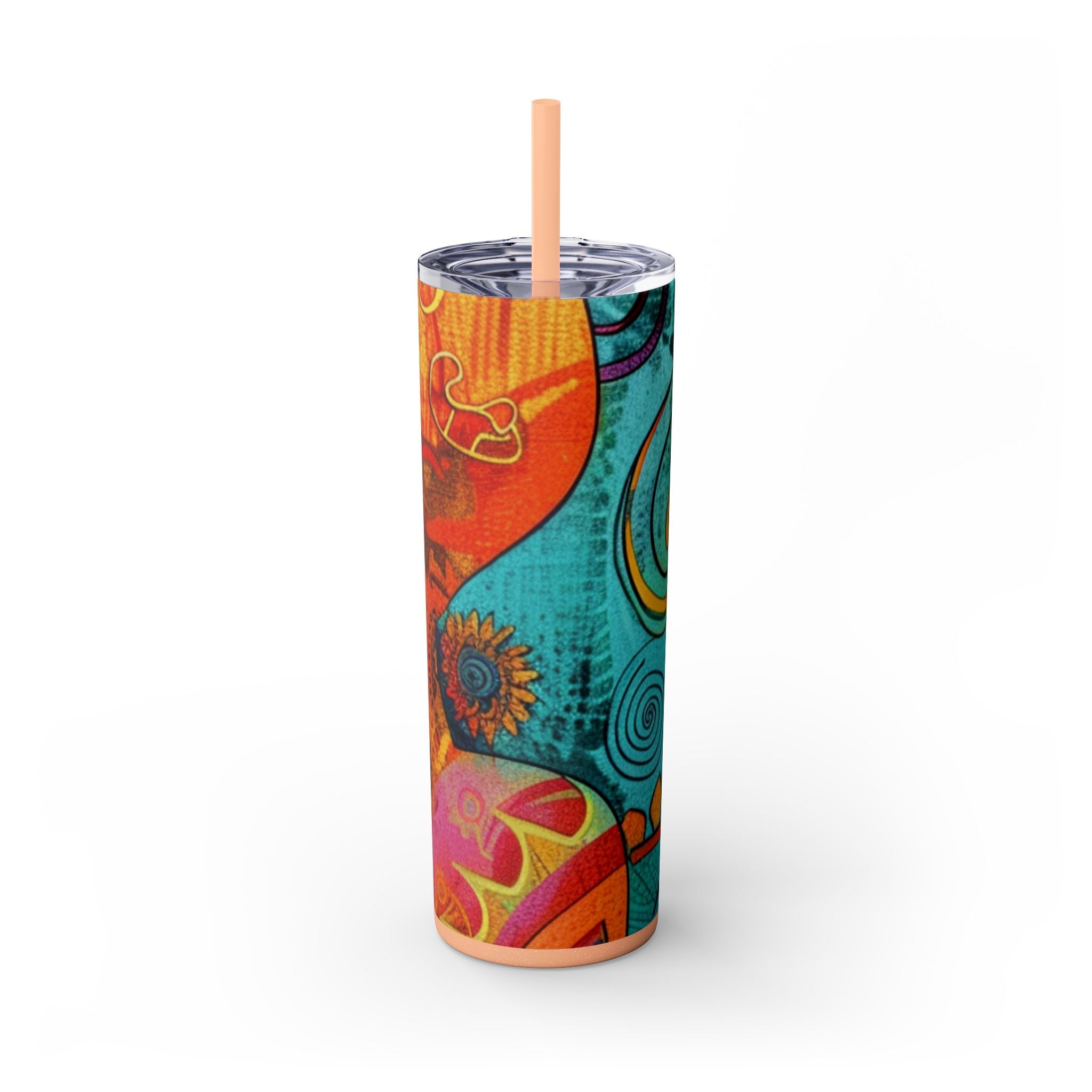 Maars Colorful Abstract Skinny Tumbler, Artsulli - Art is Long, Life is Short, Mug, Finish, Glossy, Color, Glitter Blush, Size, 20oz, 12605827886584892807
