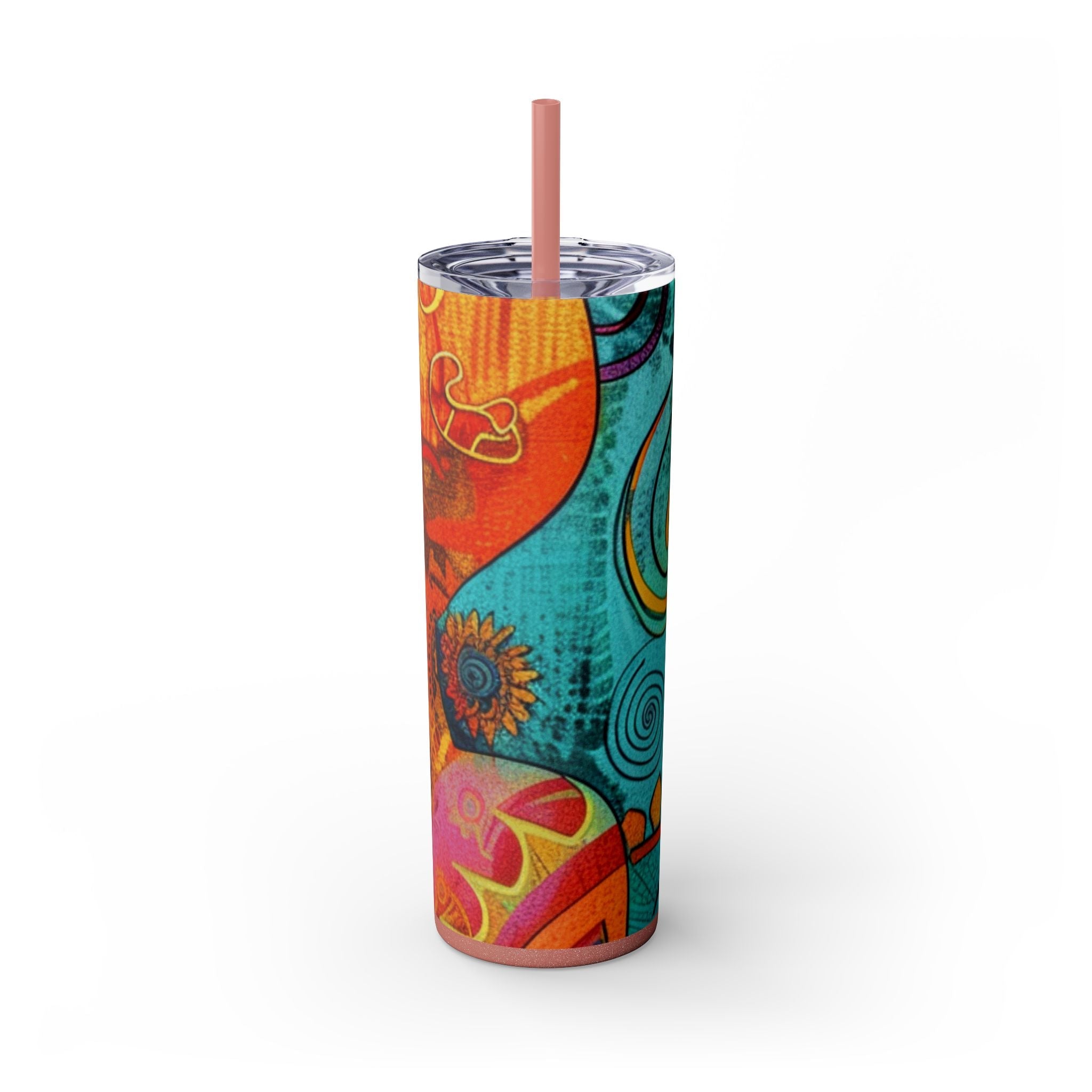 Maars Colorful Abstract Skinny Tumbler, Artsulli - Art is Long, Life is Short, Mug, Finish, Glossy, Color, Glitter Dusty Rose, Size, 20oz, 17877507992949063834