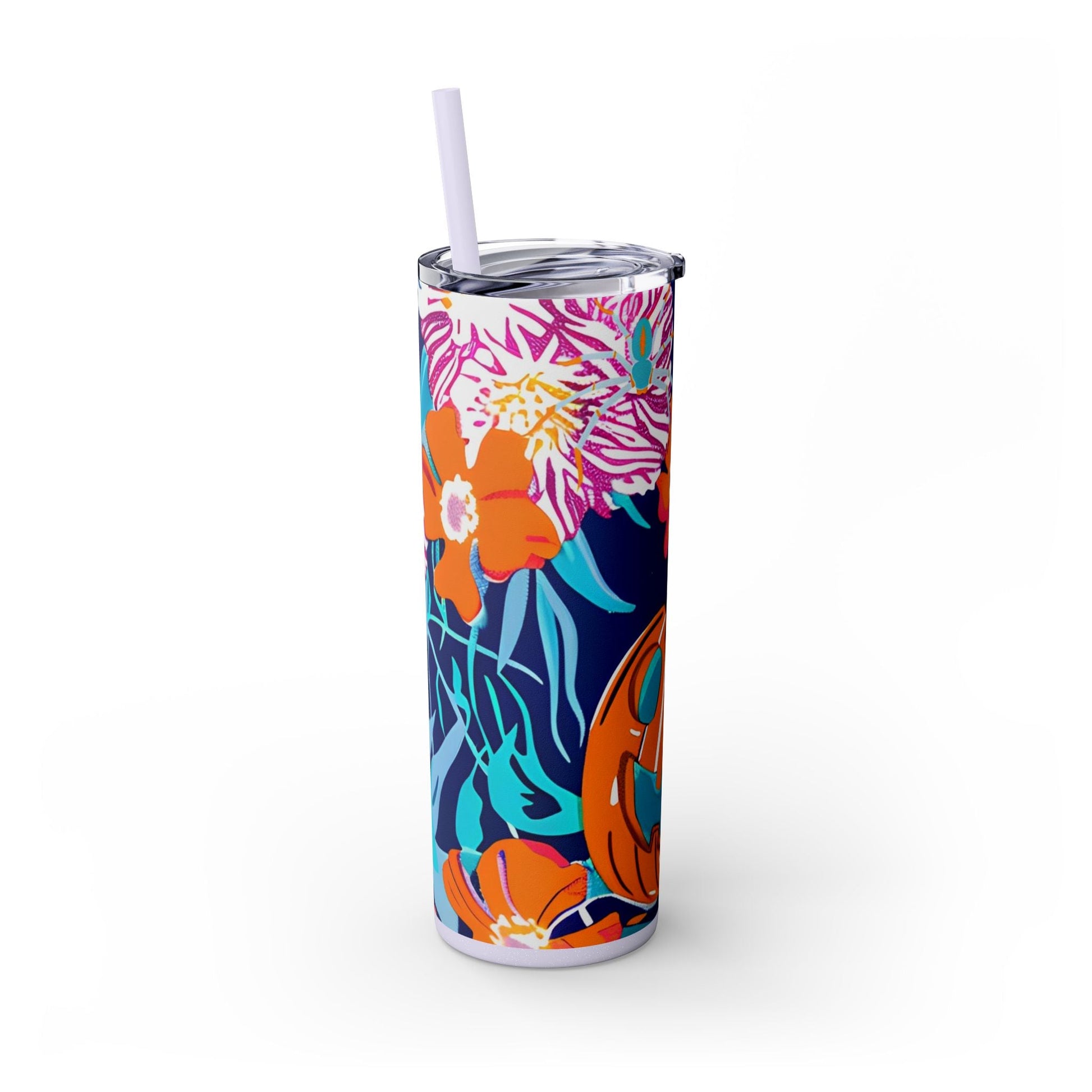 Maars Floral Skull Skinny Tumbler, Artsulli - Art is Long, Life is Short, Mug, , , , , , , 