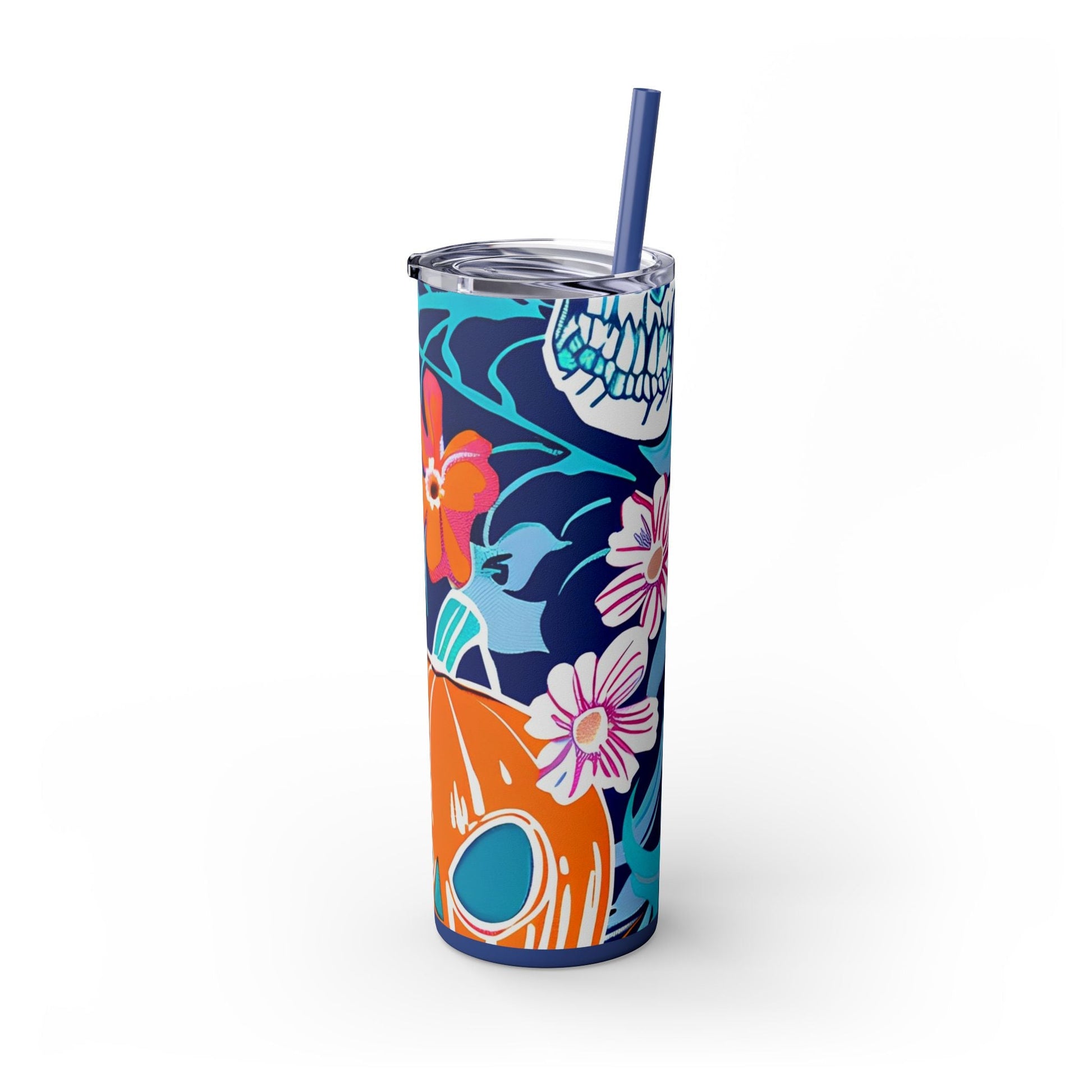 Maars Floral Skull Skinny Tumbler, Artsulli - Art is Long, Life is Short, Mug, , , , , , , 