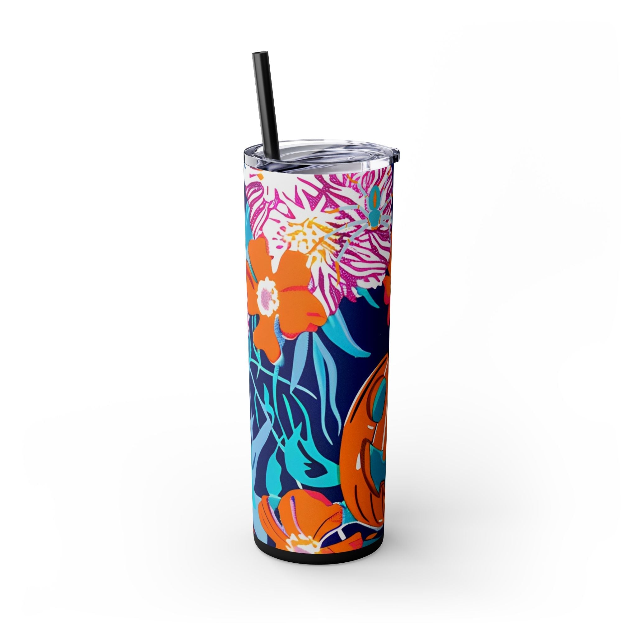Maars Floral Skull Skinny Tumbler, Artsulli - Art is Long, Life is Short, Mug, , , , , , , 