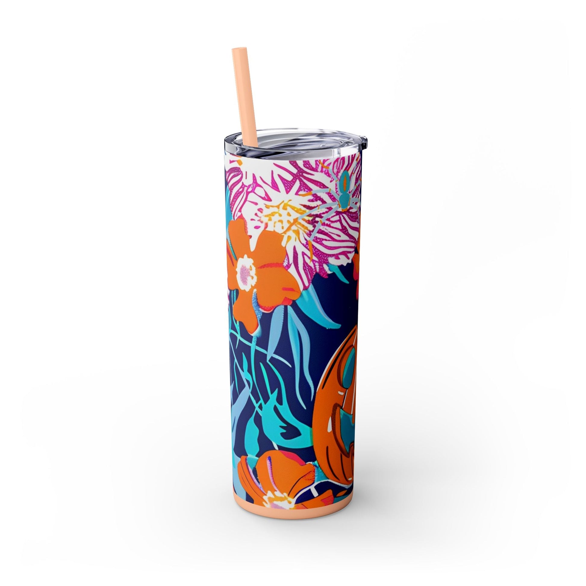Maars Floral Skull Skinny Tumbler, Artsulli - Art is Long, Life is Short, Mug, , , , , , , 