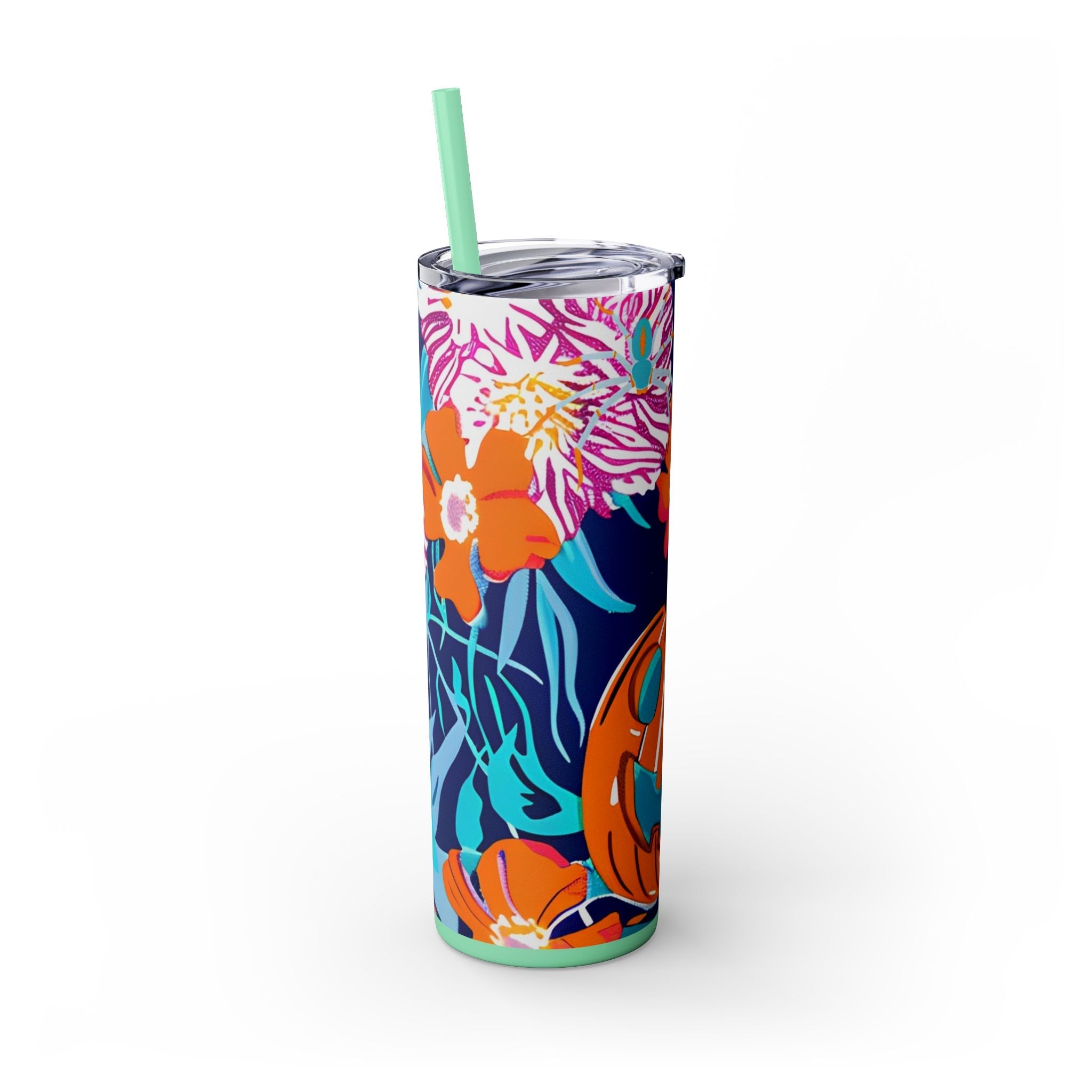 Maars Floral Skull Skinny Tumbler, Artsulli - Art is Long, Life is Short, Mug, , , , , , , 